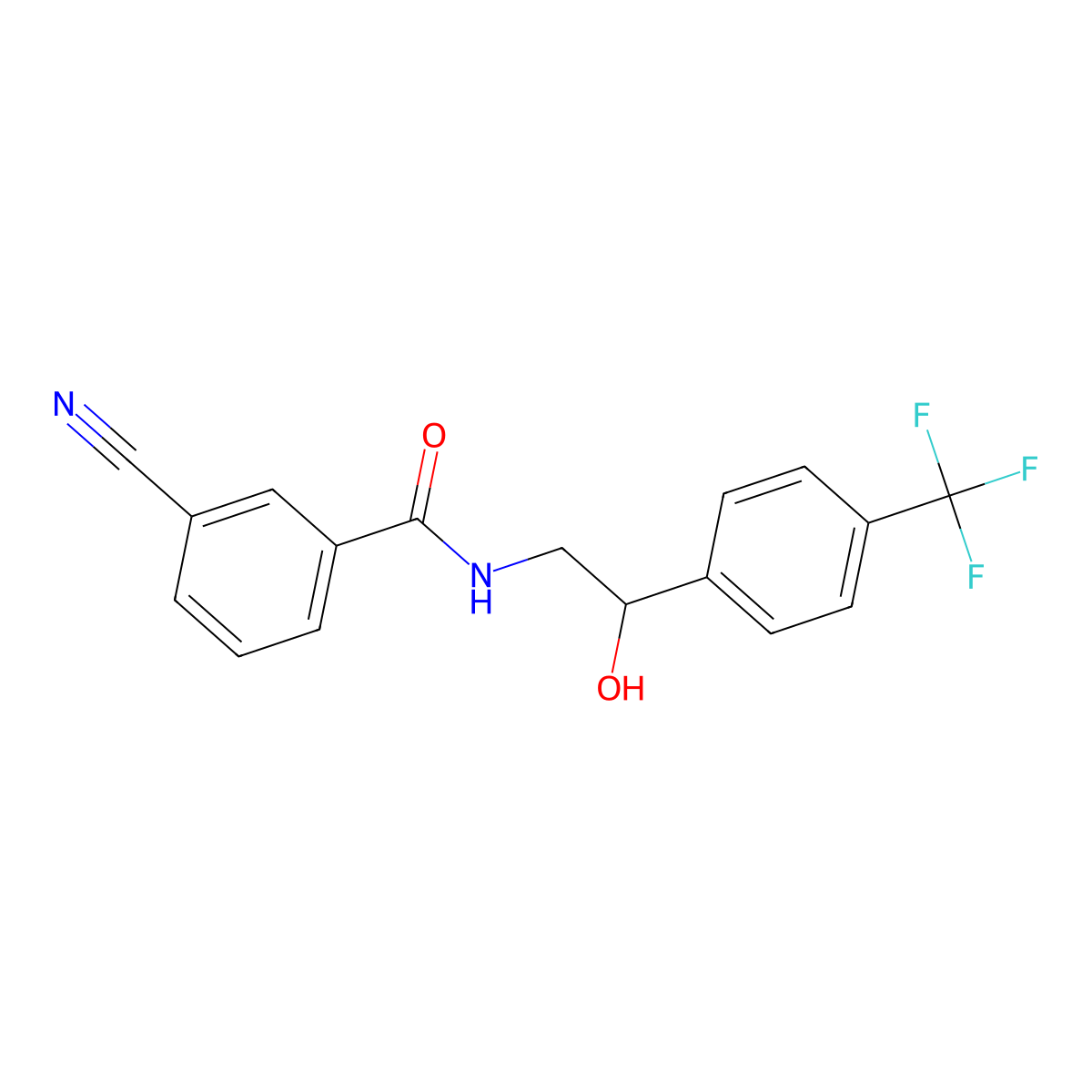 3-cyano-N-(2-hydroxy-2-(4-(trifluoromethyl)phenyl)ethyl)benzamide molecular structure, CAS 1351600-85-5