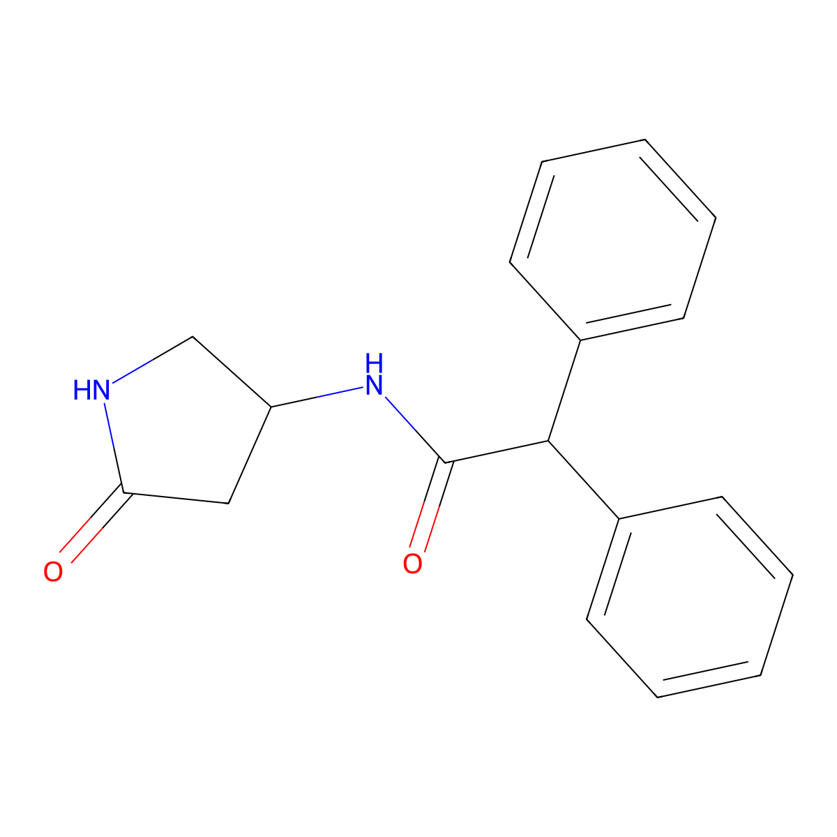 N-(5-oxopyrrolidin-3-yl)-2,2-diphenylacetamide molecular structure, CAS 1351600-86-6
