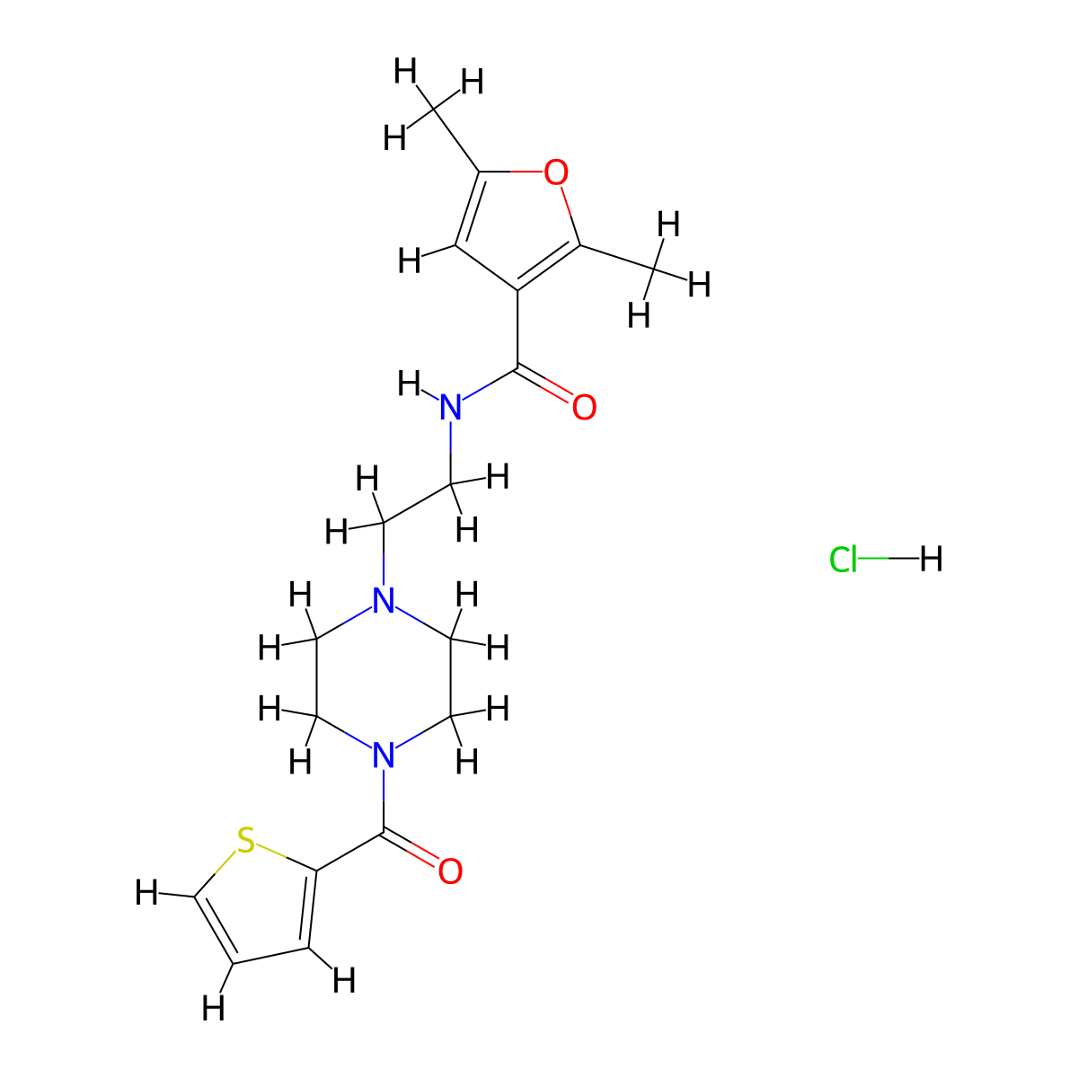 2,5-Dimethyl-N-{2-[4-(thiophene-2-carbonyl)piperazin-1-YL]ethyl}furan-3-carboxamide hydrochloride molecular structure, CAS 1351600-88-8