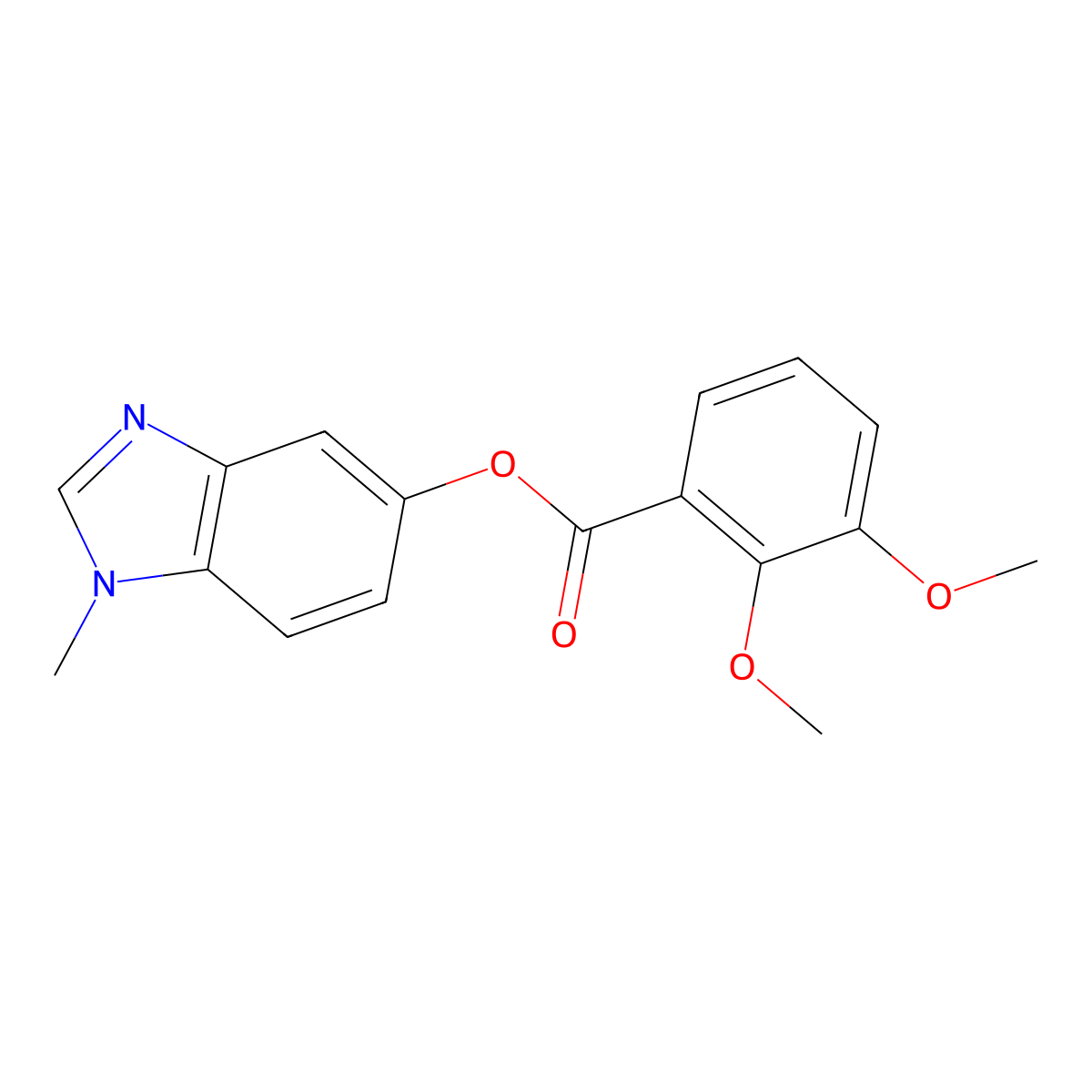 1-methyl-1H-benzo[d]imidazol-5-yl 2,3-dimethoxybenzoate molecular structure, CAS 1351600-96-8