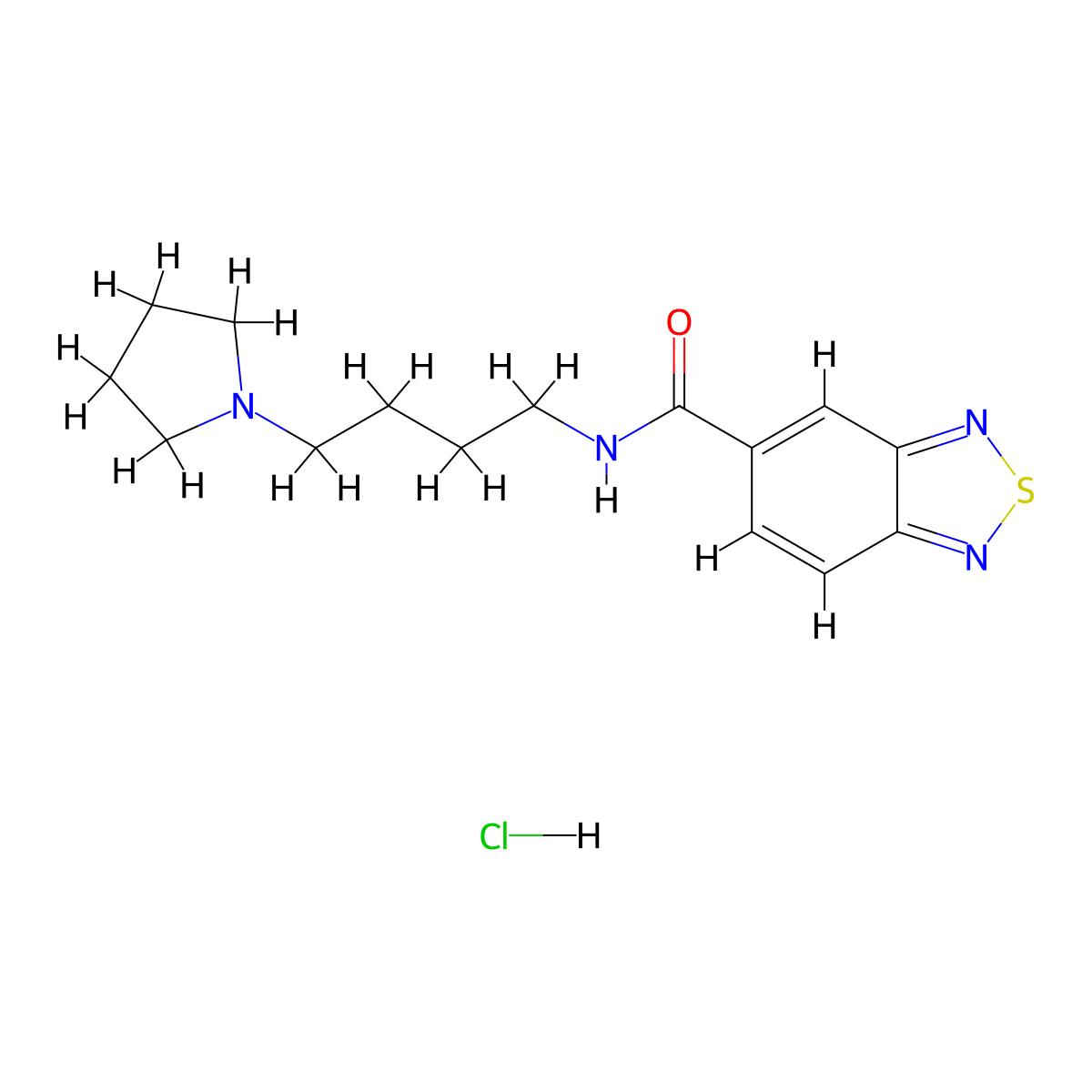N-(4-(pyrrolidin-1-yl)butyl)benzo[c][1,2,5]thiadiazole-5-carboxamide hydrochloride molecular structure, CAS 1351600-99-1
