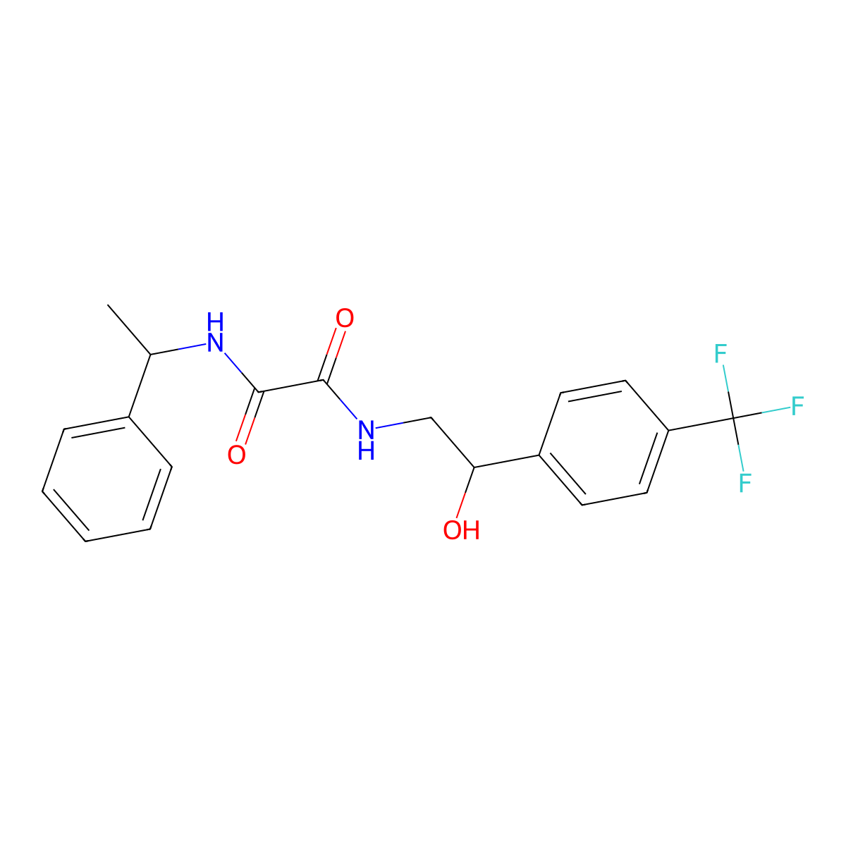 N-{2-hydroxy-2-[4-(trifluoromethyl)phenyl]ethyl}-N'-(1-phenylethyl)ethanediamide molecular structure, CAS 1351601-60-9