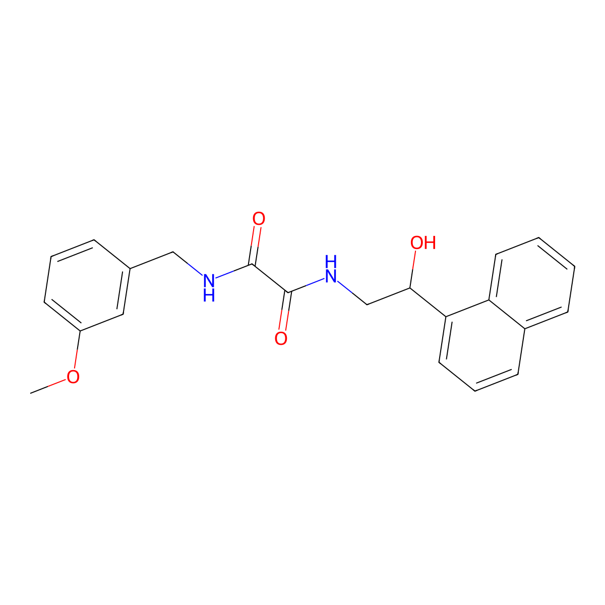 N1-(2-hydroxy-2-(naphthalen-1-yl)ethyl)-N2-(3-methoxybenzyl)oxalamide molecular structure, CAS 1351601-72-3