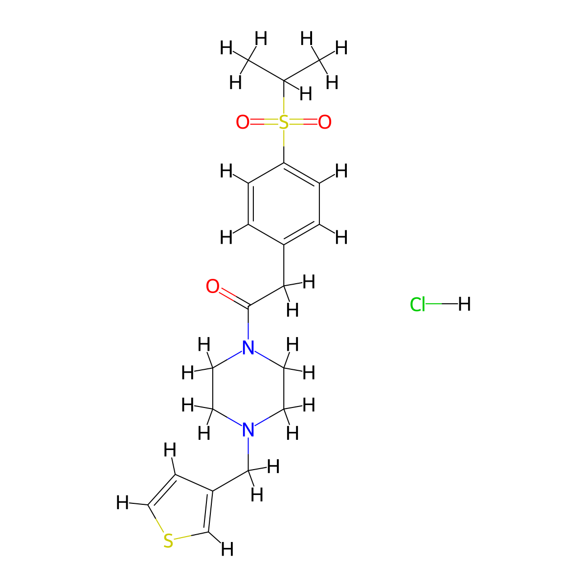 2-(4-(Isopropylsulfonyl)phenyl)-1-(4-(thiophen-3-ylmethyl)piperazin-1-yl)ethanone hydrochloride molecular structure, CAS 1351601-99-4