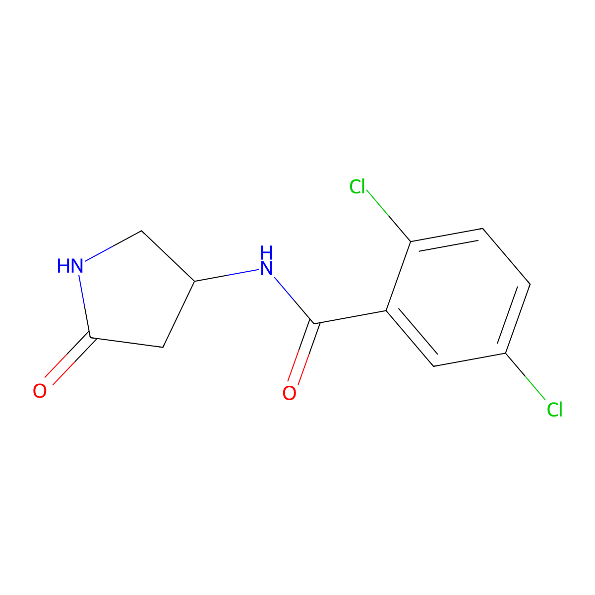 2,5-dichloro-N-(5-oxopyrrolidin-3-yl)benzamide molecular structure, CAS 1351602-04-4
