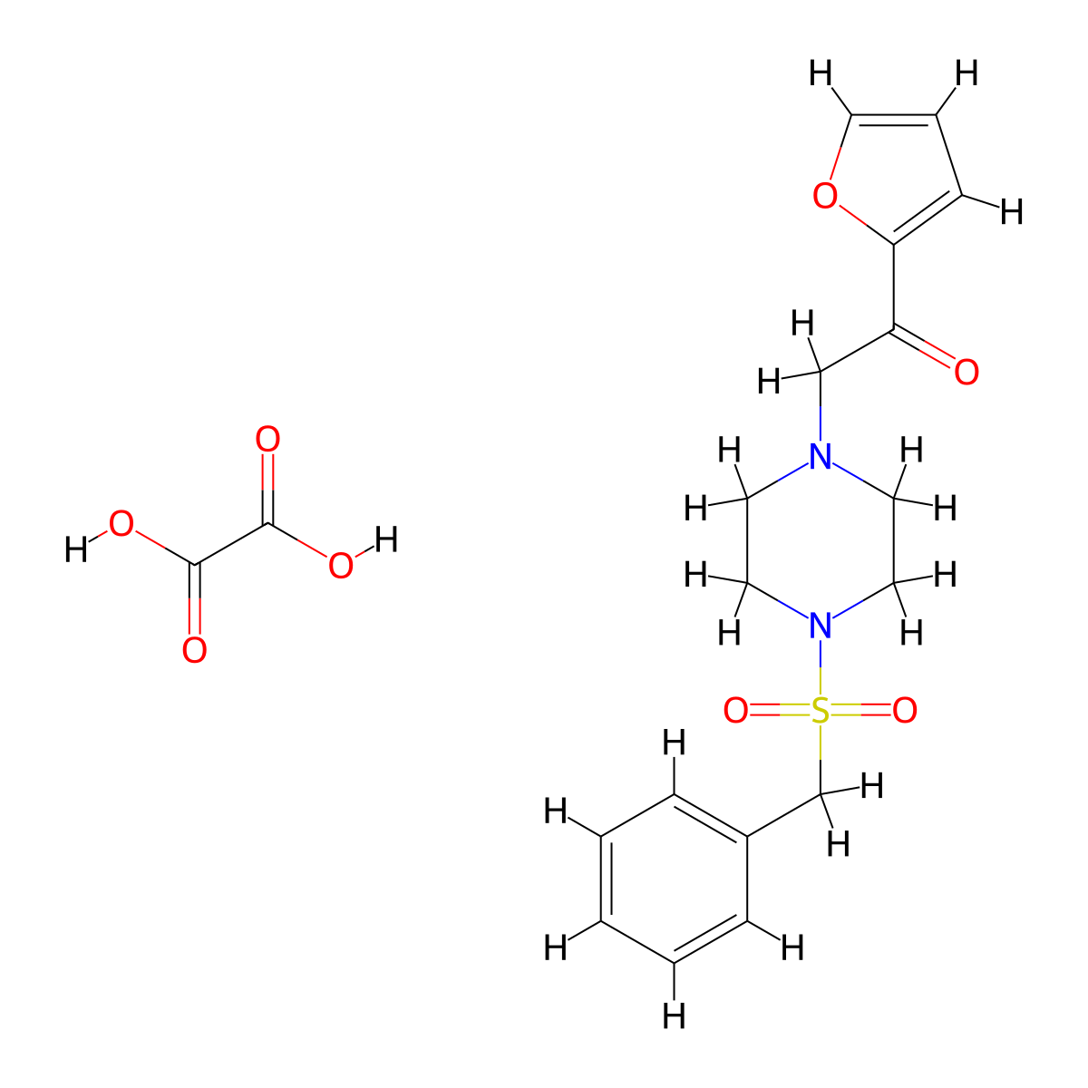 2-(4-(Benzylsulfonyl)piperazin-1-yl)-1-(furan-2-yl)ethanone oxalate molecular structure, CAS 1351602-06-6