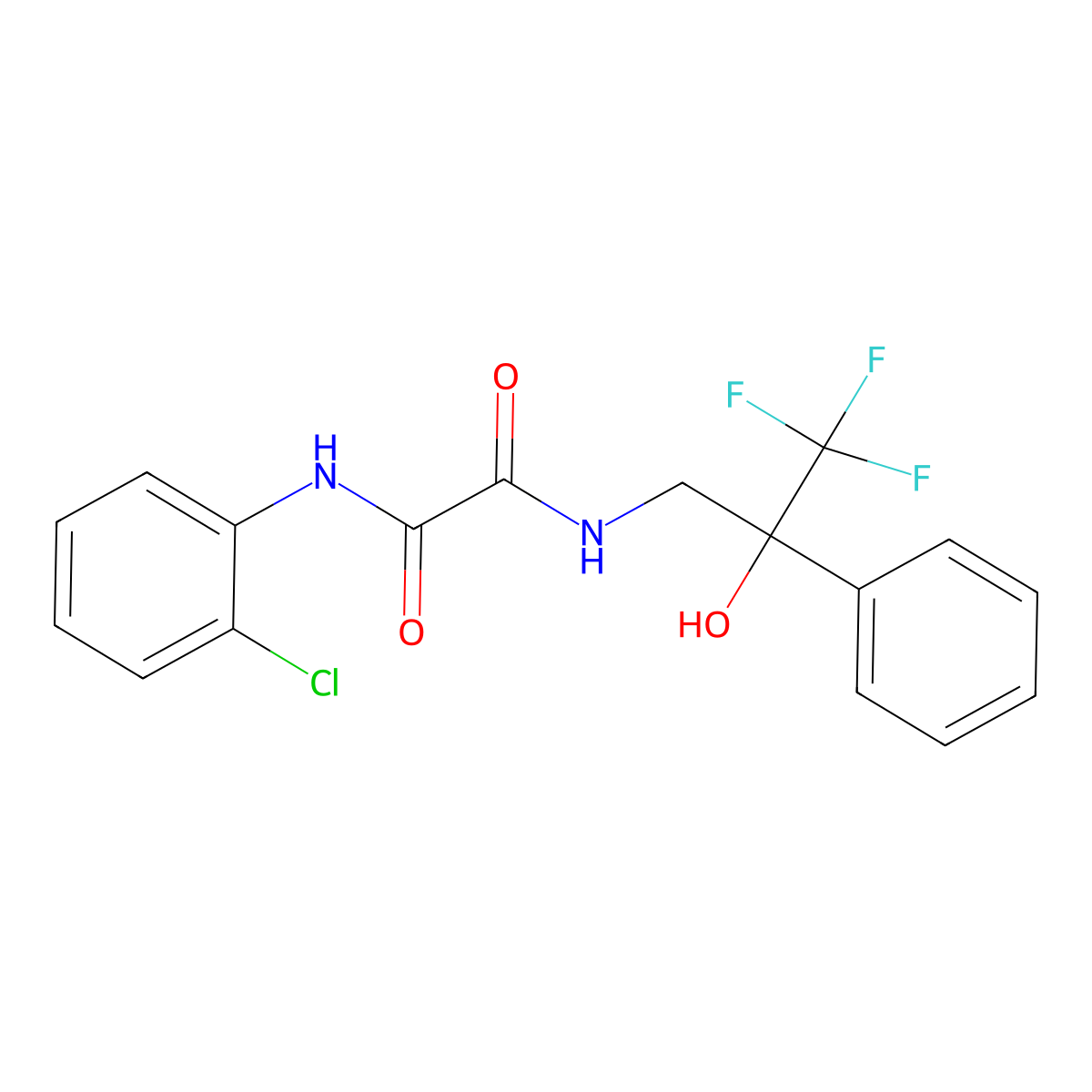 N1-(2-chlorophenyl)-N2-(3,3,3-trifluoro-2-hydroxy-2-phenylpropyl)oxalamide molecular structure, CAS 1351602-08-8