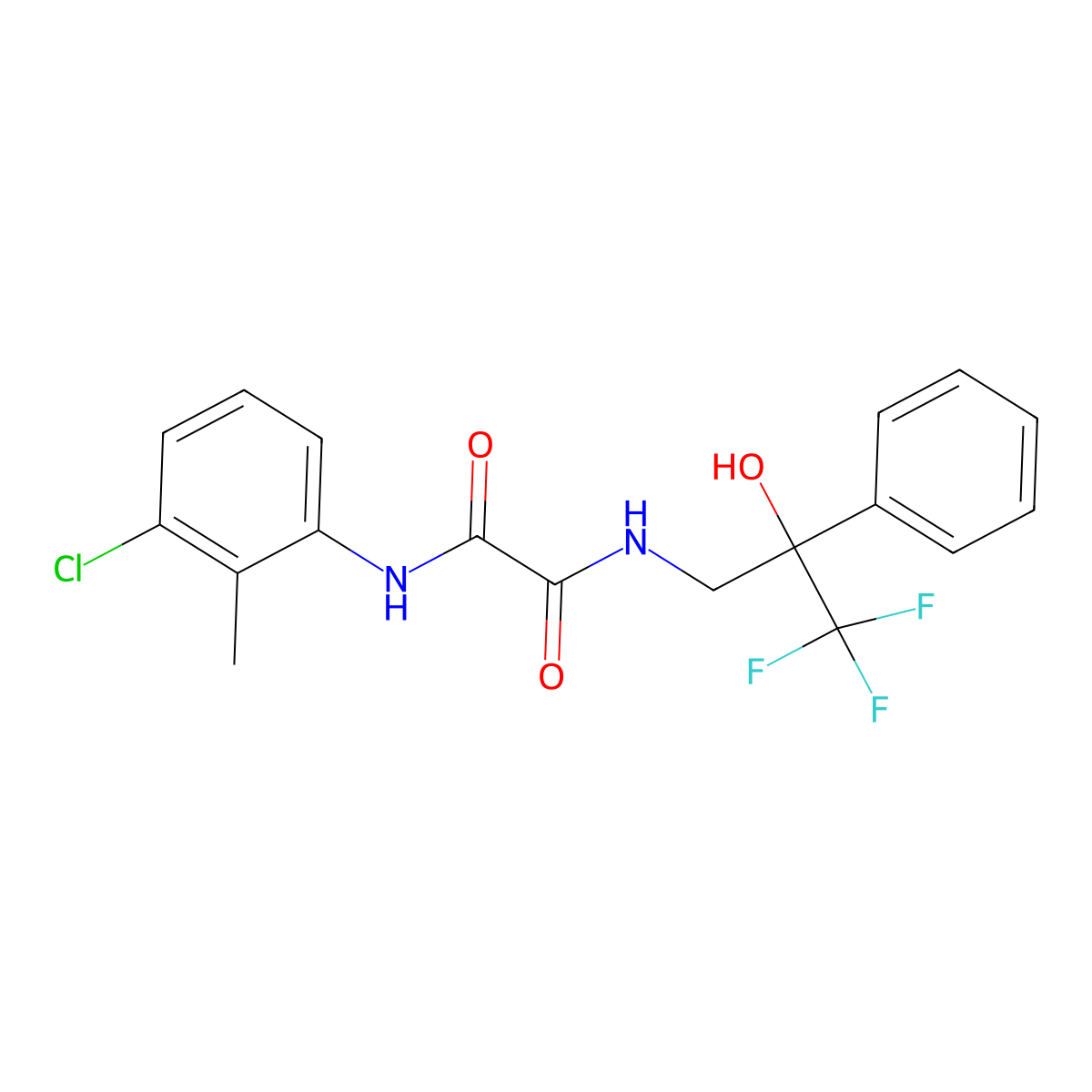 N1-(3-chloro-2-methylphenyl)-N2-(3,3,3-trifluoro-2-hydroxy-2-phenylpropyl)oxalamide molecular structure, CAS 1351602-15-7