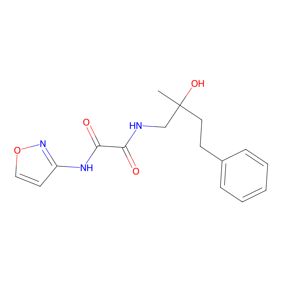 N1-(2-hydroxy-2-methyl-4-phenylbutyl)-N2-(isoxazol-3-yl)oxalamide molecular structure, CAS 1351602-22-6