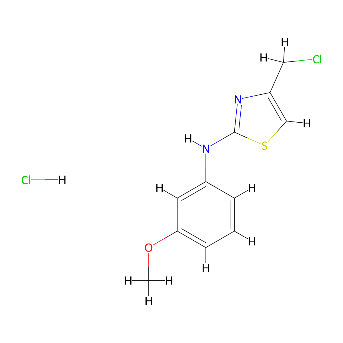 4-(chloromethyl)-N-(3-methoxyphenyl)-1,3-thiazol-2-amine hydrochloride molecular structure, CAS 1351602-26-0