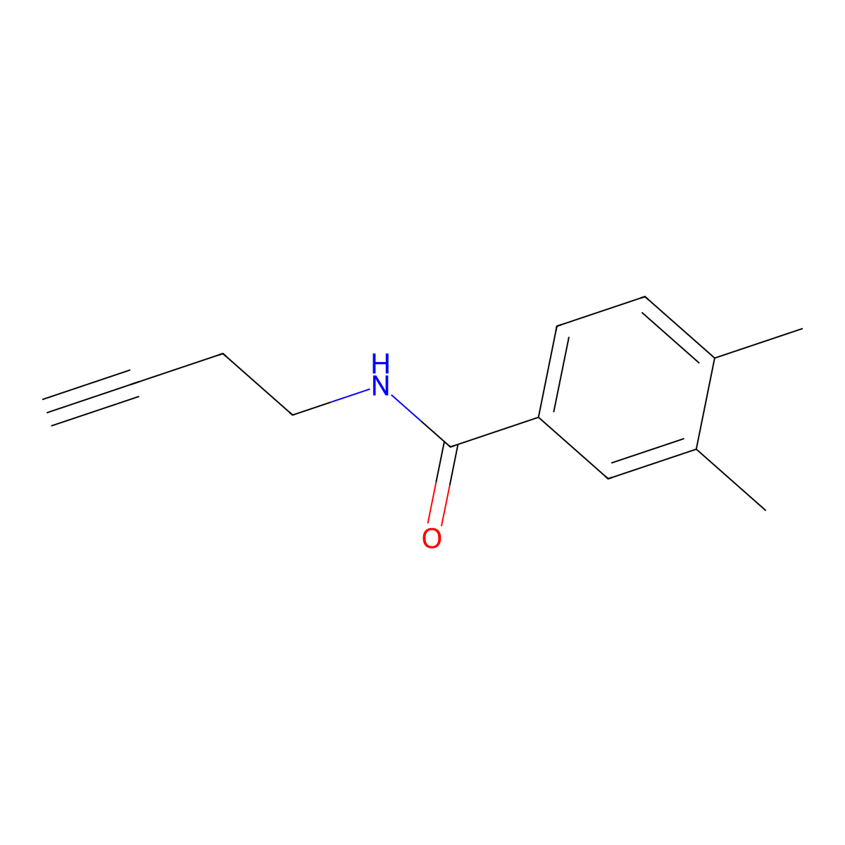 N-(but-3-yn-1-yl)-3,4-dimethylbenzamide molecular structure, CAS 1351602-33-9