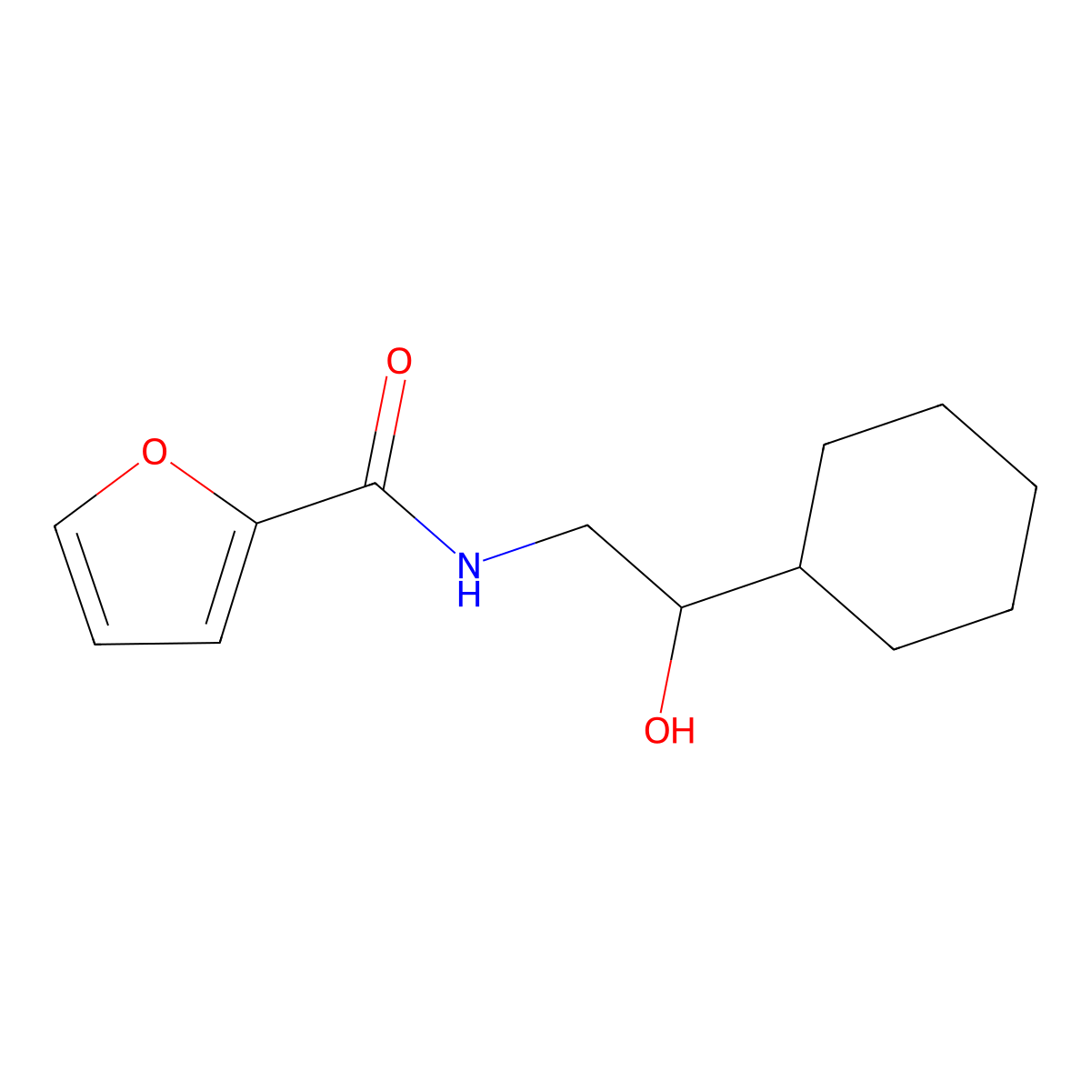 N-(2-cyclohexyl-2-hydroxyethyl)furan-2-carboxamide molecular structure, CAS 1351602-41-9