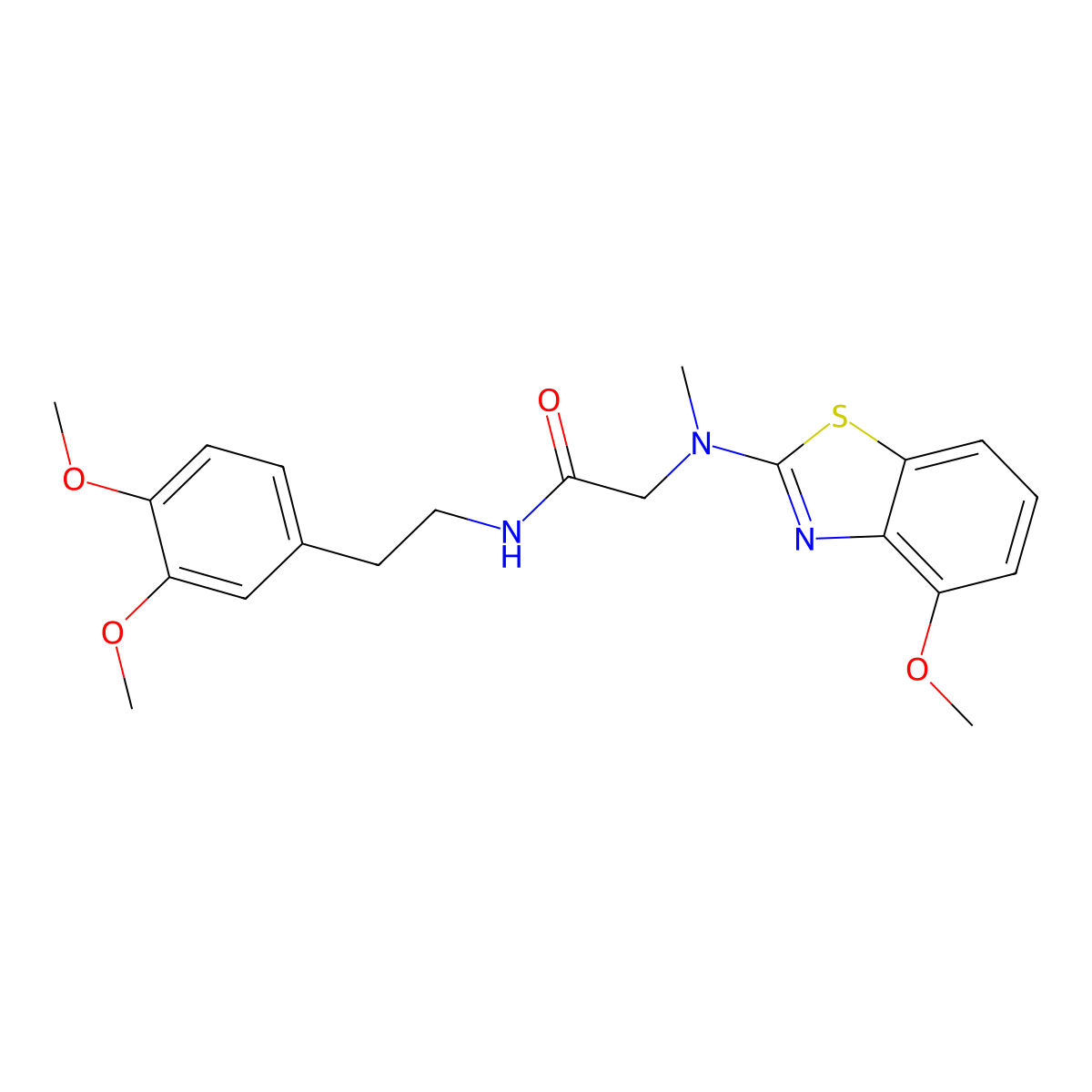 N-(3,4-dimethoxyphenethyl)-2-((4-methoxybenzo[d]thiazol-2-yl)(methyl)amino)acetamide molecular structure, CAS 1351602-47-5