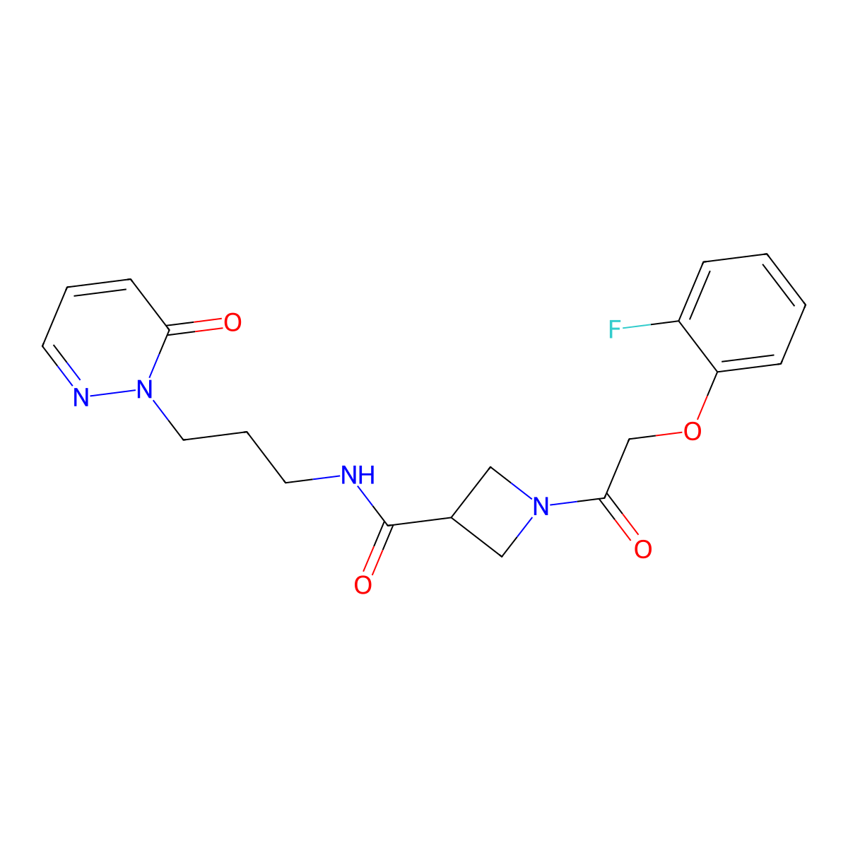 1-(2-(2-fluorophenoxy)acetyl)-N-(3-(6-oxopyridazin-1(6H)-yl)propyl)azetidine-3-carboxamide molecular structure, CAS 1351602-54-4