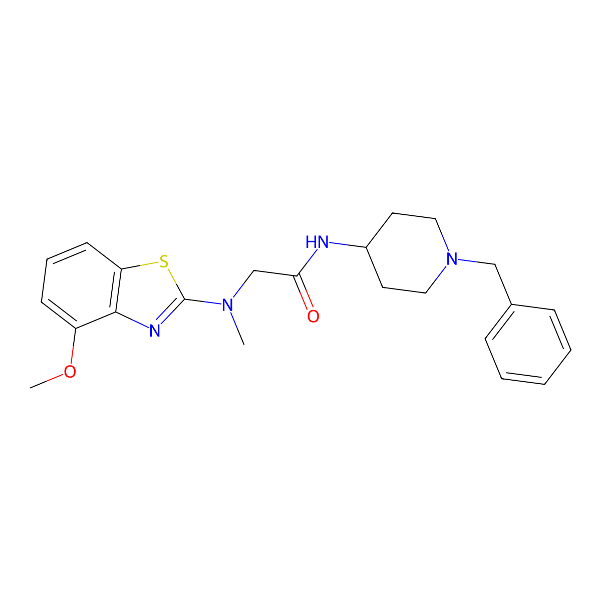 N-(1-benzylpiperidin-4-yl)-2-((4-methoxybenzo[d]thiazol-2-yl)(methyl)amino)acetamide molecular structure, CAS 1351602-57-7