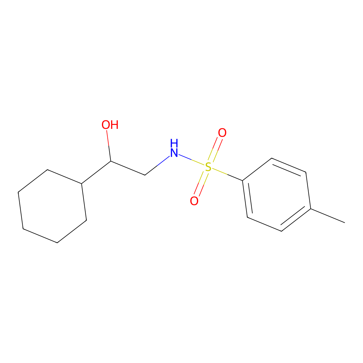 N-(2-cyclohexyl-2-hydroxyethyl)-4-methylbenzenesulfonamide molecular structure, CAS 1351602-61-3