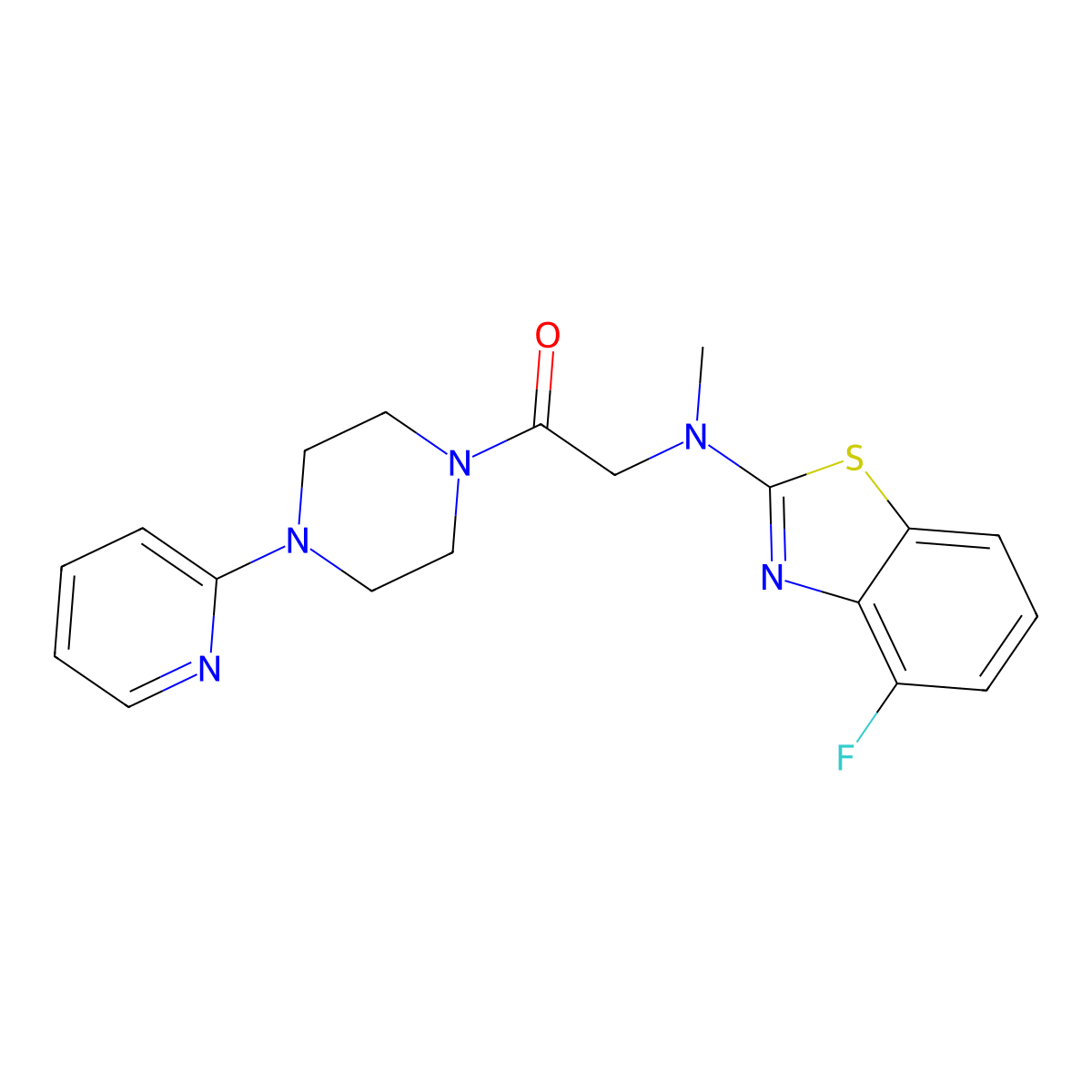2-((4-Fluorobenzo[d]thiazol-2-yl)(methyl)amino)-1-(4-(pyridin-2-yl)piperazin-1-yl)ethanone molecular structure, CAS 1351602-78-2