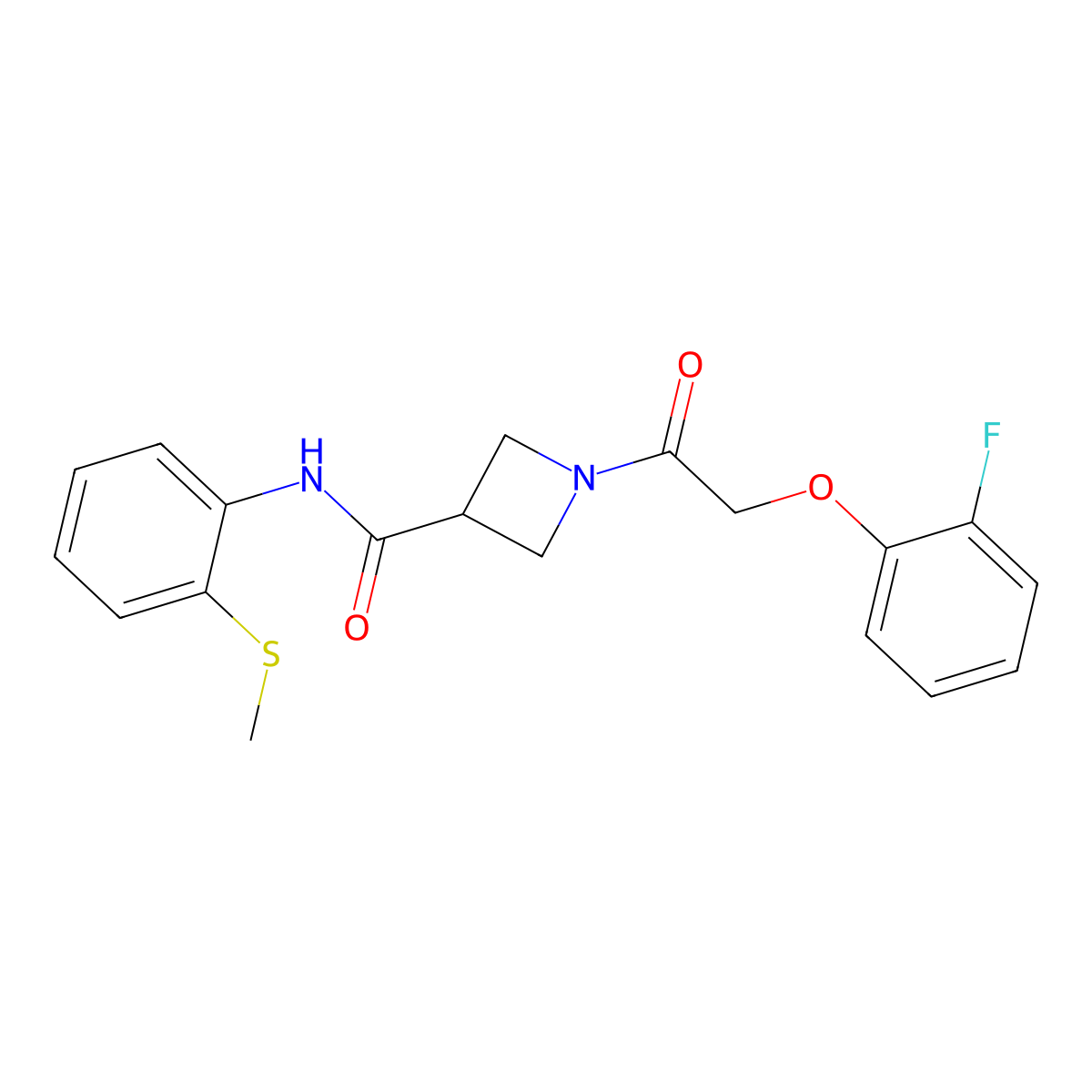 1-(2-(2-fluorophenoxy)acetyl)-N-(2-(methylthio)phenyl)azetidine-3-carboxamide molecular structure, CAS 1351602-94-2