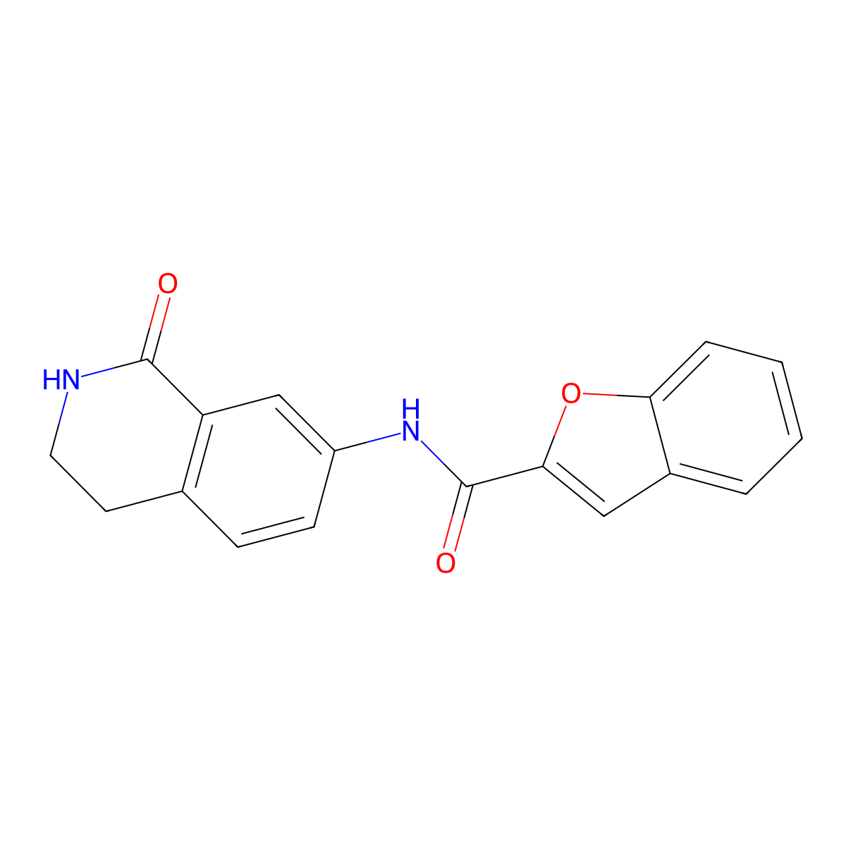 N-(1-oxo-1,2,3,4-tetrahydroisoquinolin-7-yl)benzofuran-2-carboxamide molecular structure, CAS 1351603-04-7