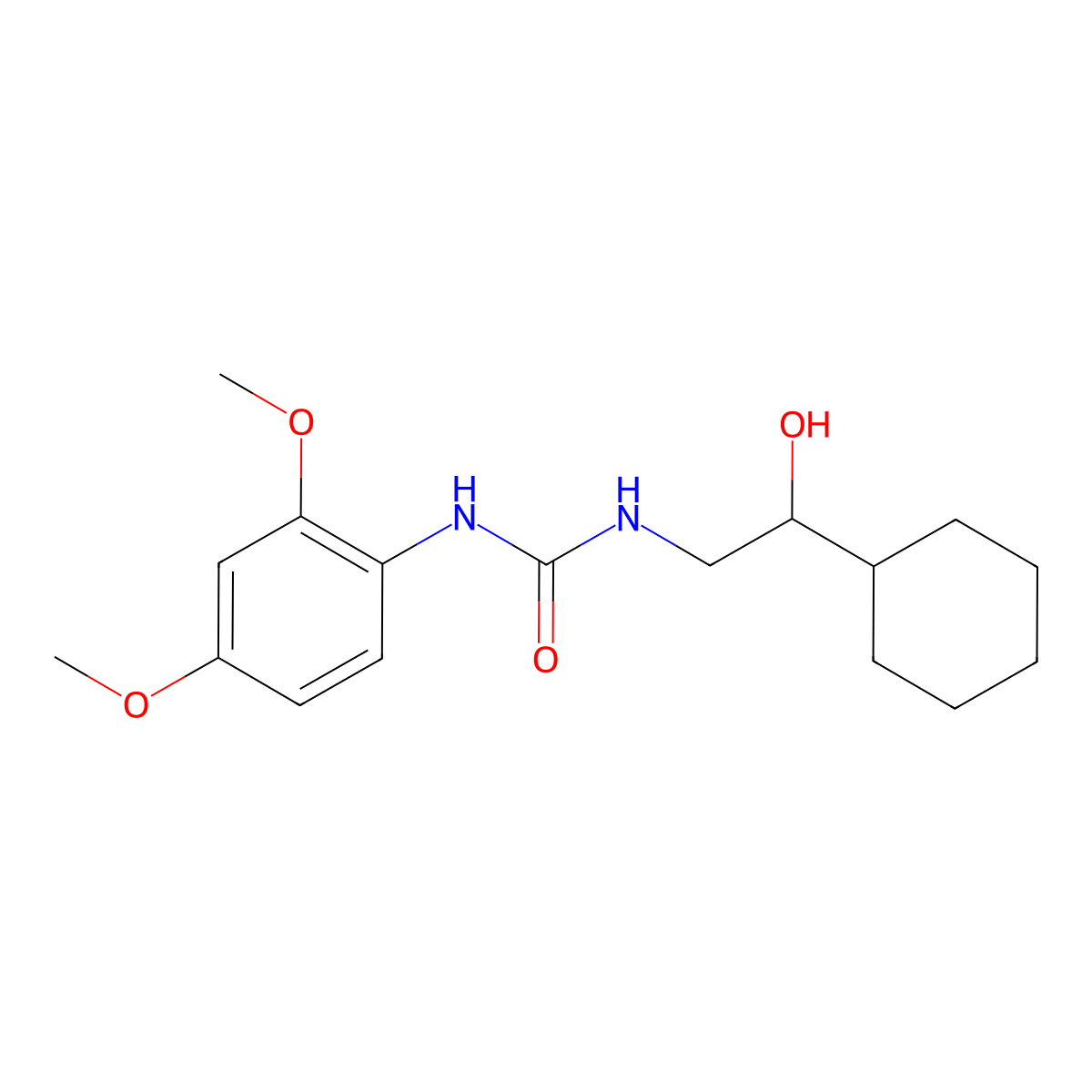 1-(2-Cyclohexyl-2-hydroxyethyl)-3-(2,4-dimethoxyphenyl)urea molecular structure, CAS 1351604-63-1