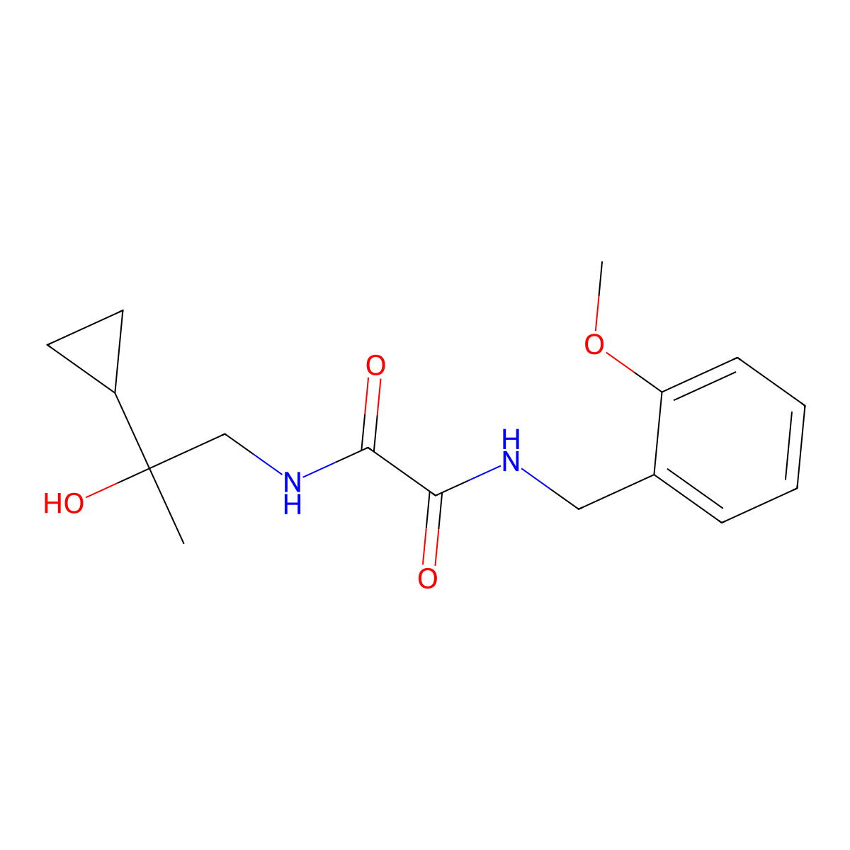 N1-(2-cyclopropyl-2-hydroxypropyl)-N2-(2-methoxybenzyl)oxalamide molecular structure, CAS 1351604-67-5