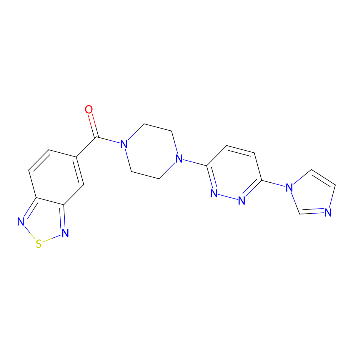 5-{4-[6-(1H-imidazol-1-yl)pyridazin-3-yl]piperazine-1-carbonyl}-2,1,3-benzothiadiazole molecular structure, CAS 1351604-71-1