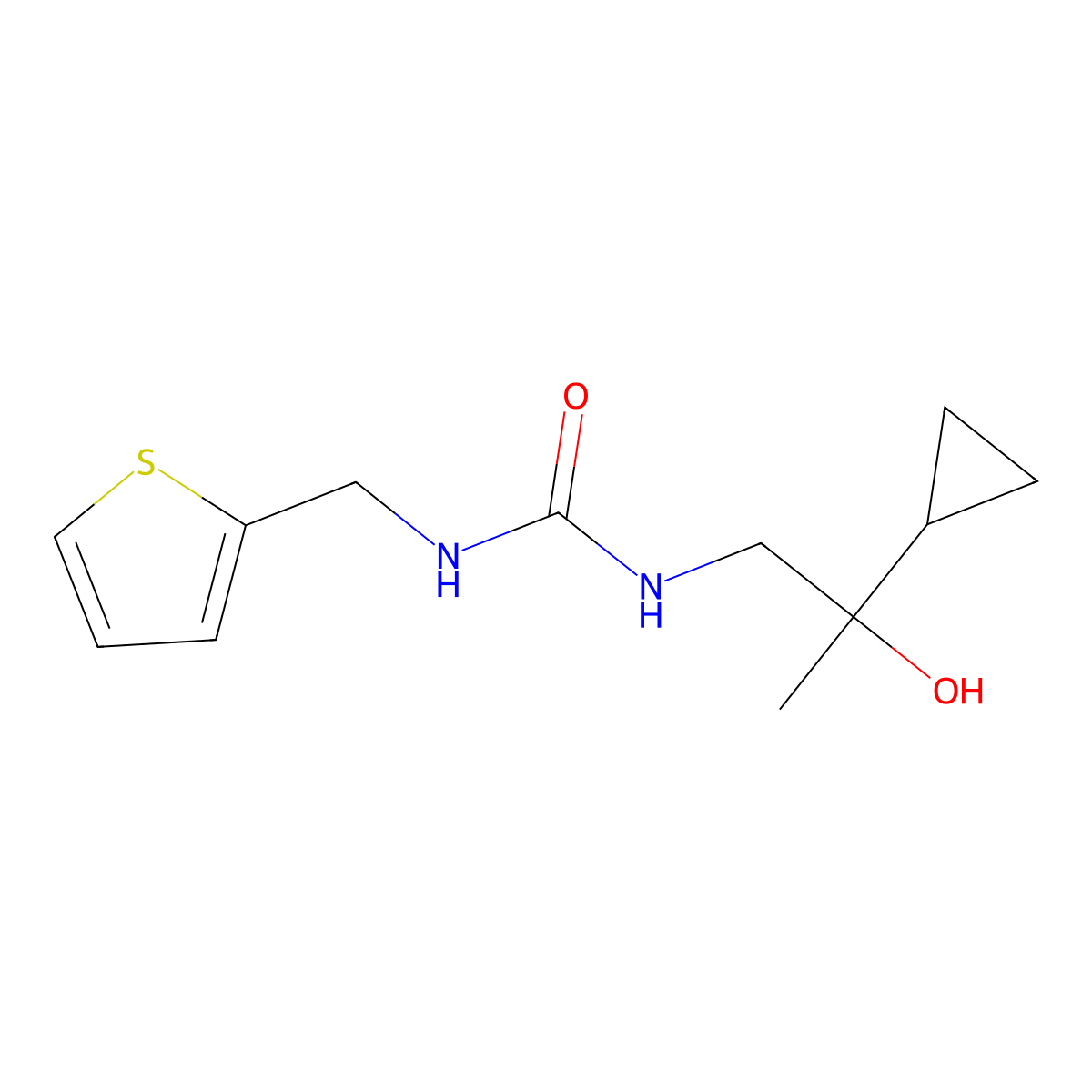 1-(2-Cyclopropyl-2-hydroxypropyl)-3-(thiophen-2-ylmethyl)urea molecular structure, CAS 1351604-73-3