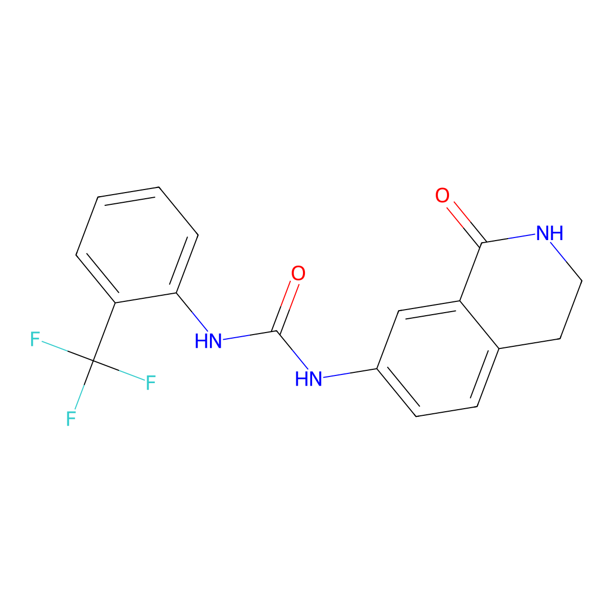 1-(1-Oxo-1,2,3,4-tetrahydroisoquinolin-7-yl)-3-[2-(trifluoromethyl)phenyl]urea molecular structure, CAS 1351604-74-4
