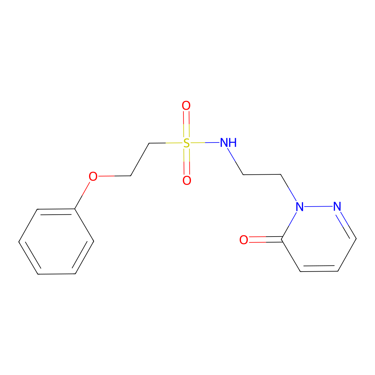 N-(2-(6-oxopyridazin-1(6H)-yl)ethyl)-2-phenoxyethanesulfonamide molecular structure, CAS 1351604-77-7