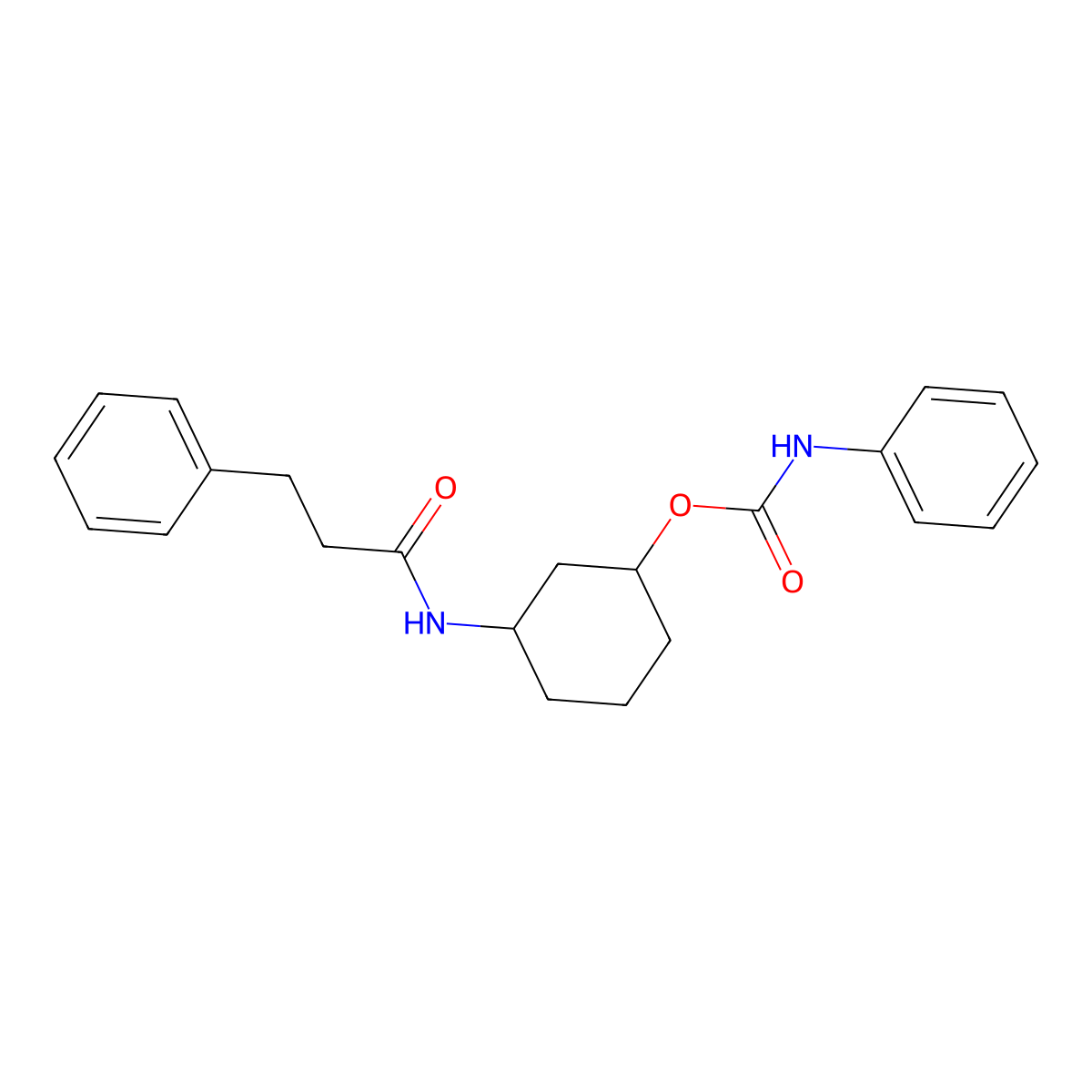3-(3-Phenylpropanamido)cyclohexyl phenylcarbamate molecular structure, CAS 1351605-00-9
