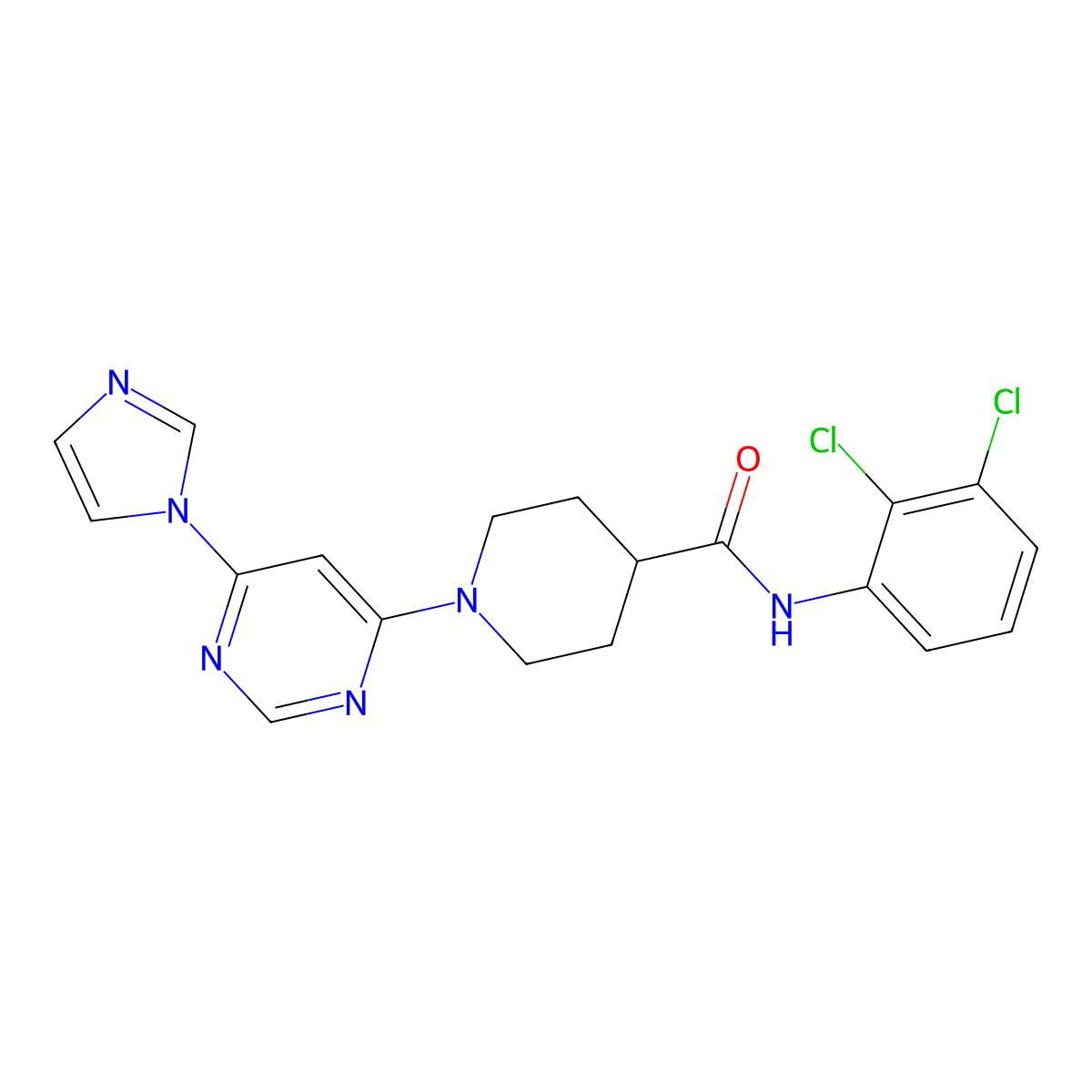 1-(6-(1H-imidazol-1-yl)pyrimidin-4-yl)-N-(2,3-dichlorophenyl)piperidine-4-carboxamide molecular structure, CAS 1351605-05-4
