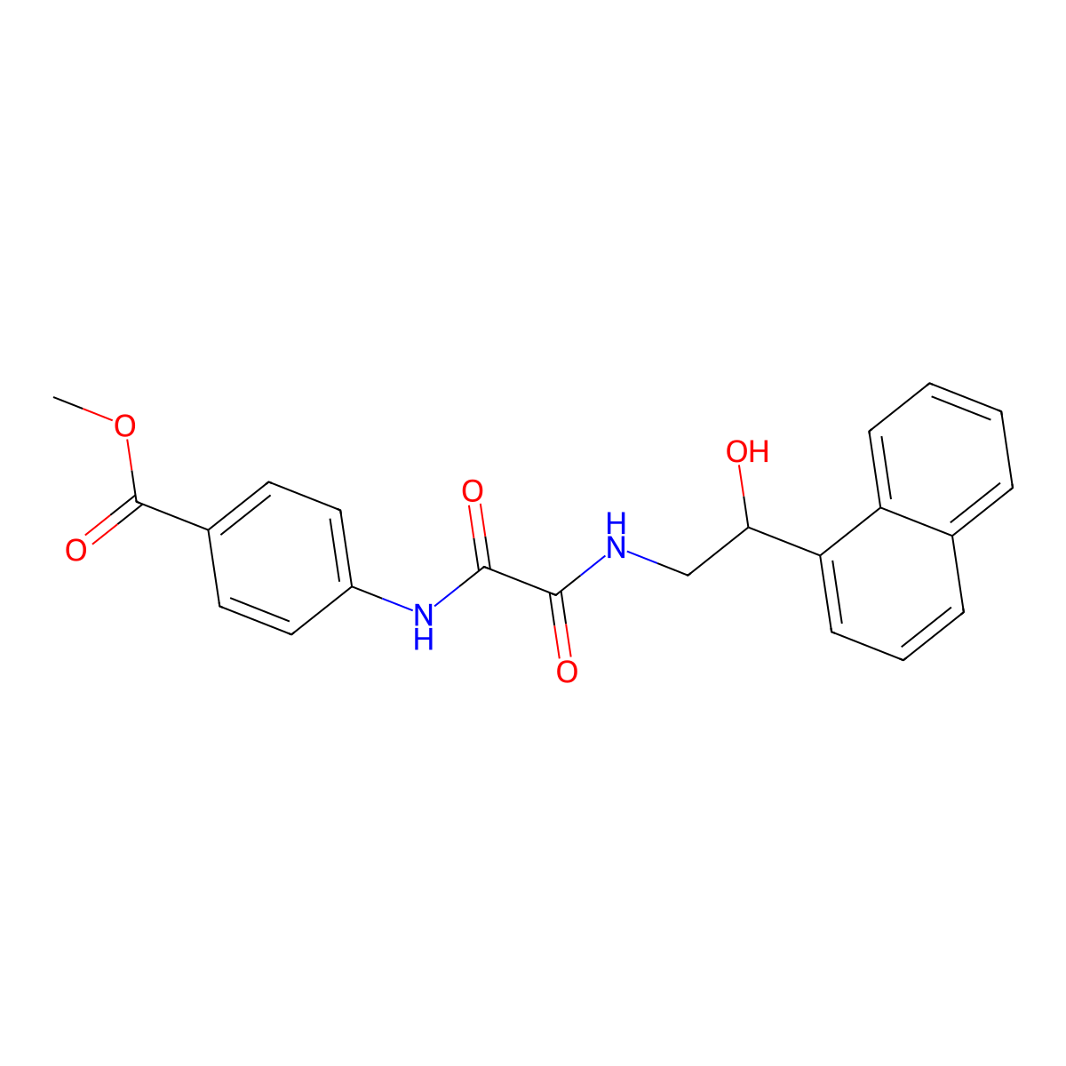 Methyl 4-(2-((2-hydroxy-2-(naphthalen-1-yl)ethyl)amino)-2-oxoacetamido)benzoate molecular structure, CAS 1351605-06-5