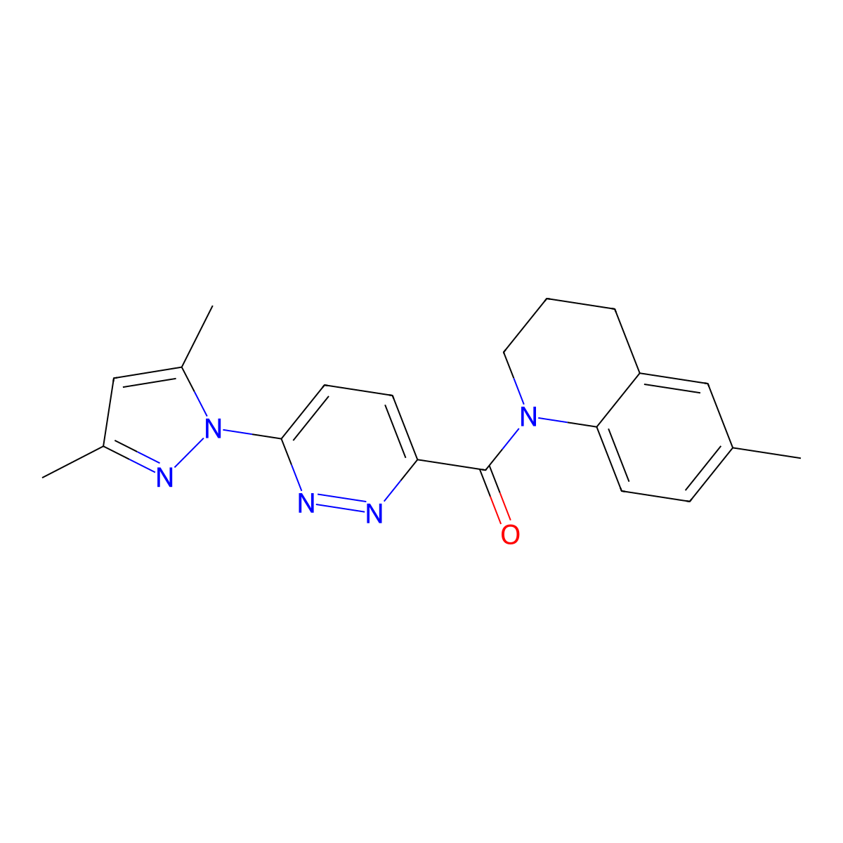 (6-(3,5-dimethyl-1H-pyrazol-1-yl)pyridazin-3-yl)(6-methyl-3,4-dihydroquinolin-1(2H)-yl)methanone molecular structure, CAS 1351605-10-1