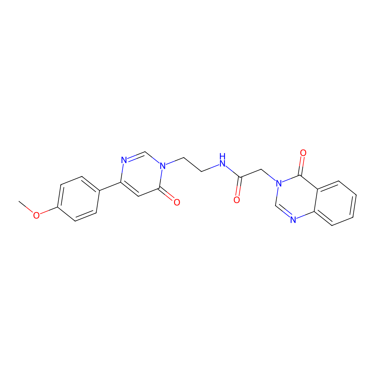 N-(2-(4-(4-methoxyphenyl)-6-oxopyrimidin-1(6H)-yl)ethyl)-2-(4-oxoquinazolin-3(4H)-yl)acetamide molecular structure, CAS 1351605-19-0