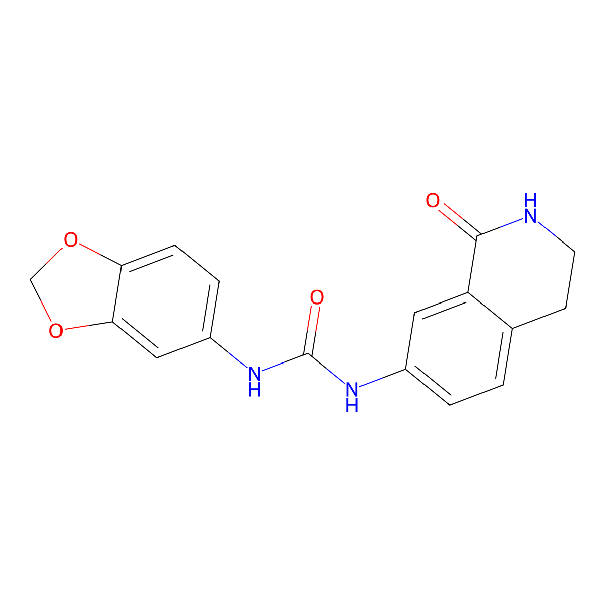 1-(Benzo[d][1,3]dioxol-5-yl)-3-(1-oxo-1,2,3,4-tetrahydroisoquinolin-7-yl)urea molecular structure, CAS 1351605-20-3