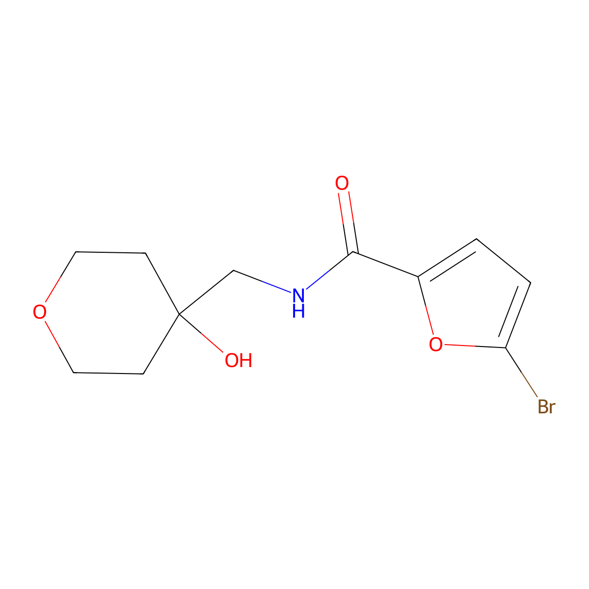 5-bromo-N-[(4-hydroxyoxan-4-yl)methyl]furan-2-carboxamide molecular structure, CAS 1351605-27-0