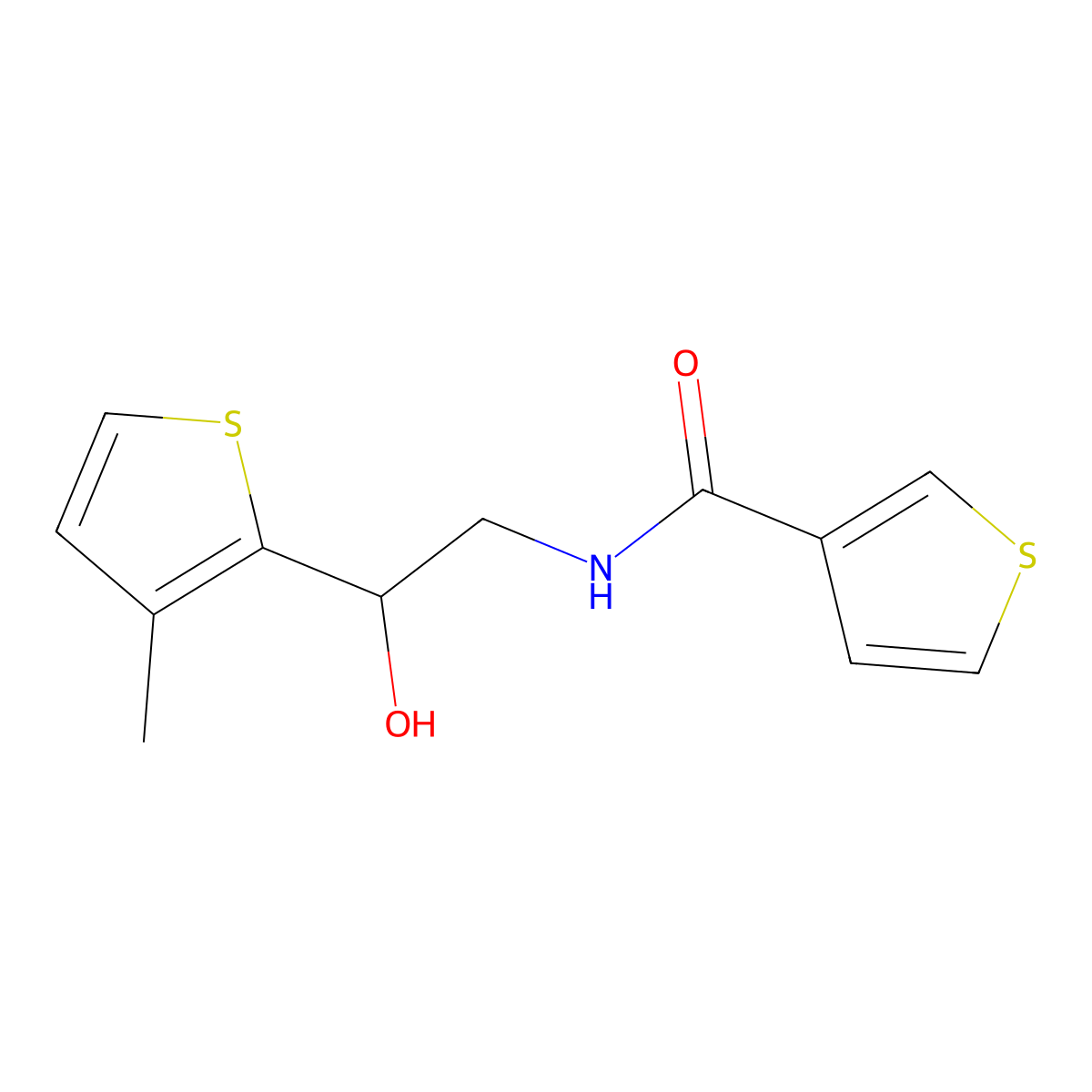 N-[2-hydroxy-2-(3-methylthiophen-2-yl)ethyl]thiophene-3-carboxamide molecular structure, CAS 1351605-53-2