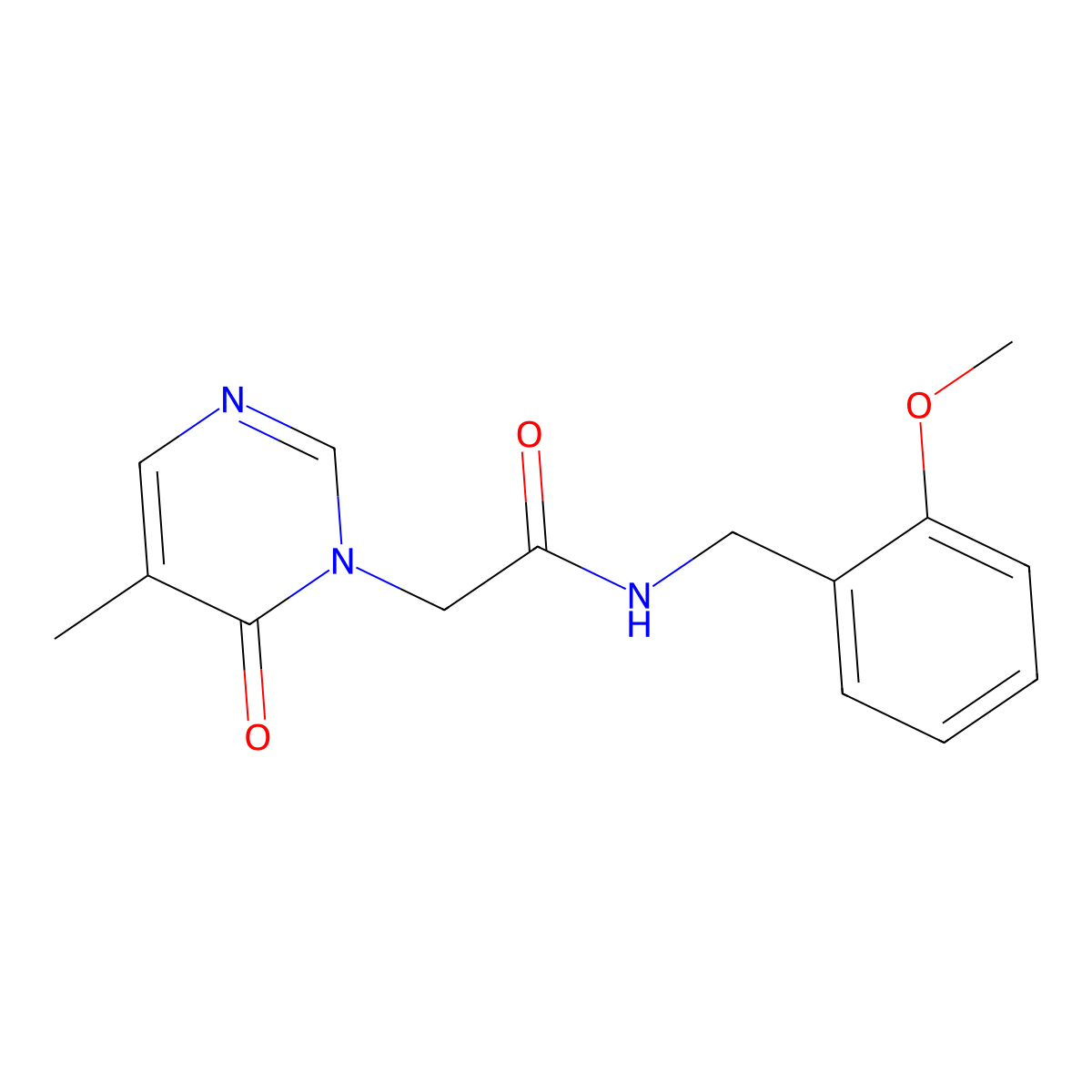 N-(2-methoxybenzyl)-2-(5-methyl-6-oxopyrimidin-1(6H)-yl)acetamide molecular structure, CAS 1351605-58-7