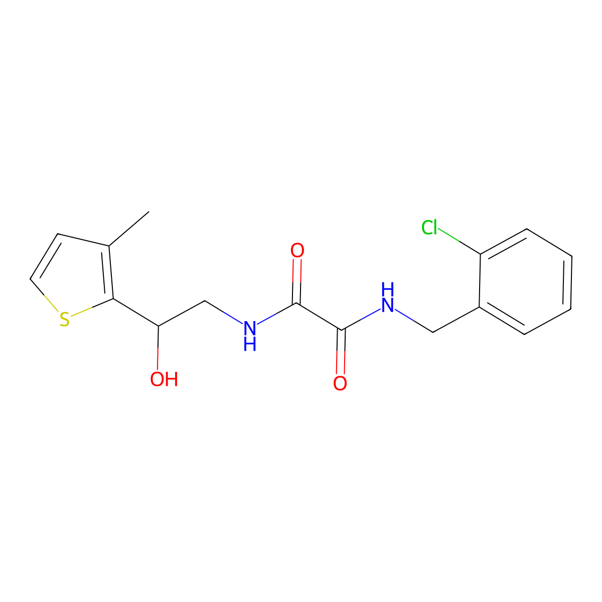 N1-(2-chlorobenzyl)-N2-(2-hydroxy-2-(3-methylthiophen-2-yl)ethyl)oxalamide molecular structure, CAS 1351605-59-8