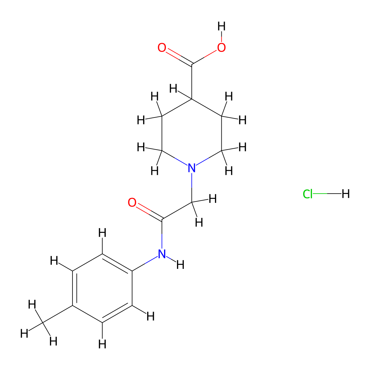 1-{2-[(4-Methylphenyl)amino]-2-oxoethyl}piperidine-4-carboxylic acid hydrochloride molecular structure, CAS 1351606-89-7
