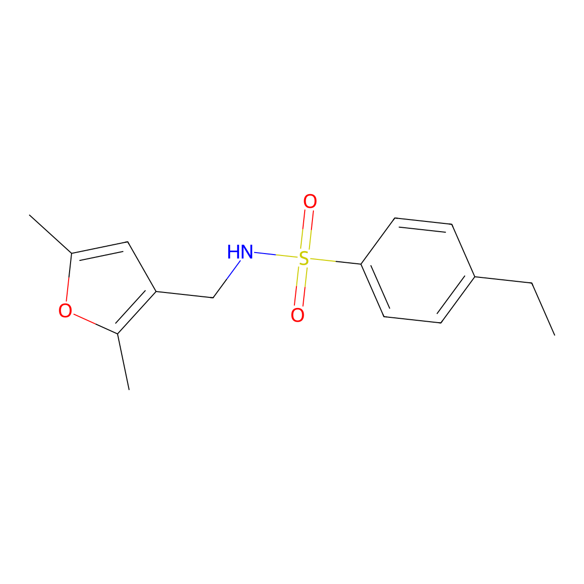 N-((2,5-dimethylfuran-3-yl)methyl)-4-ethylbenzenesulfonamide molecular structure, CAS 1351606-94-4