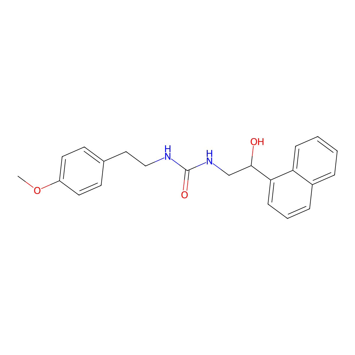 1-(2-Hydroxy-2-(naphthalen-1-yl)ethyl)-3-(4-methoxyphenethyl)urea molecular structure, CAS 1351607-09-4