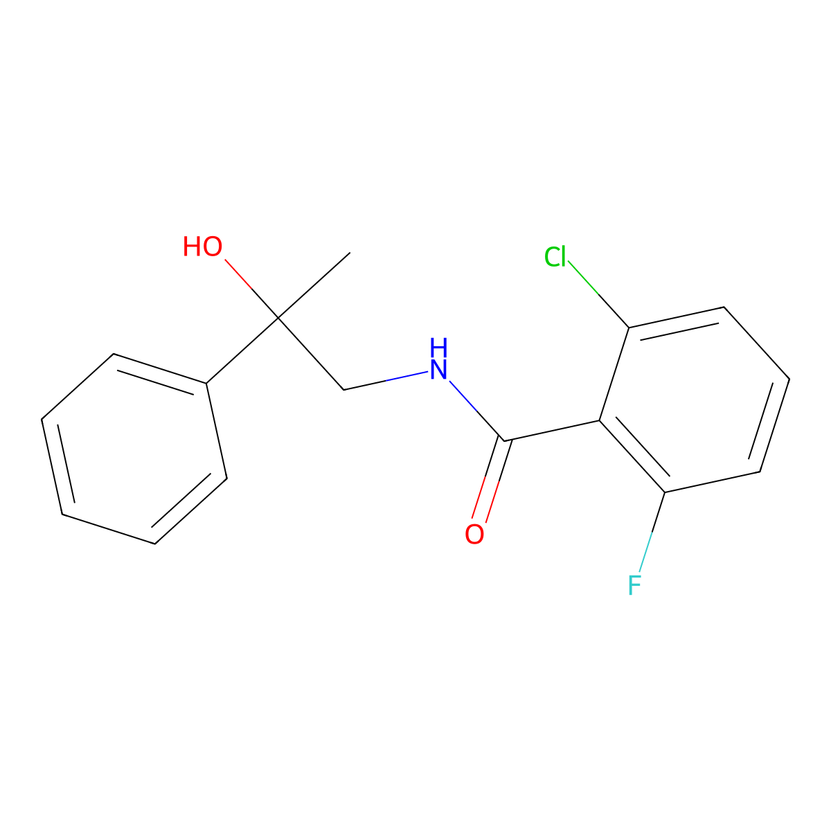 2-chloro-6-fluoro-N-(2-hydroxy-2-phenylpropyl)benzamide molecular structure, CAS 1351607-16-3