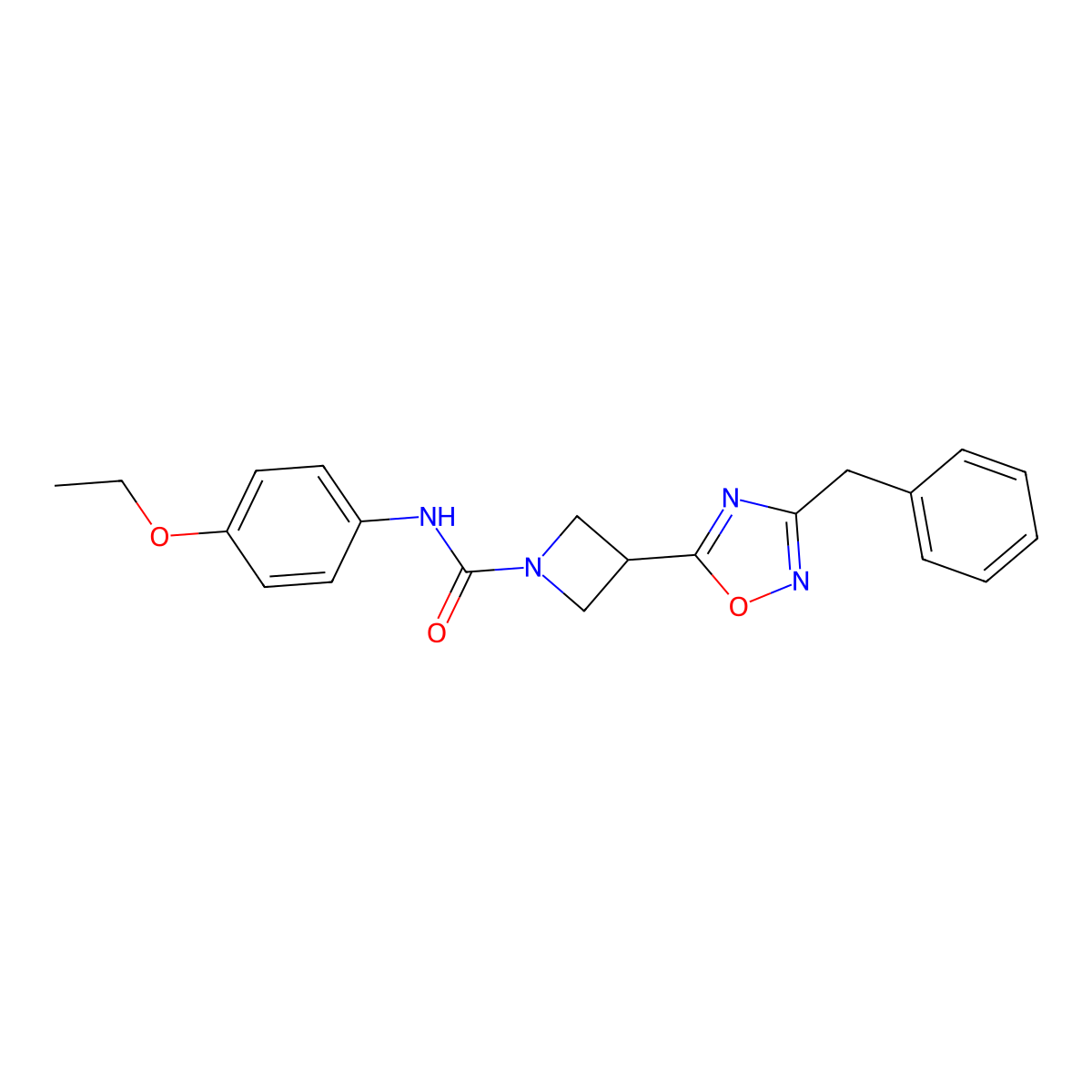 3-(3-benzyl-1,2,4-oxadiazol-5-yl)-N-(4-ethoxyphenyl)azetidine-1-carboxamide molecular structure, CAS 1351607-18-5