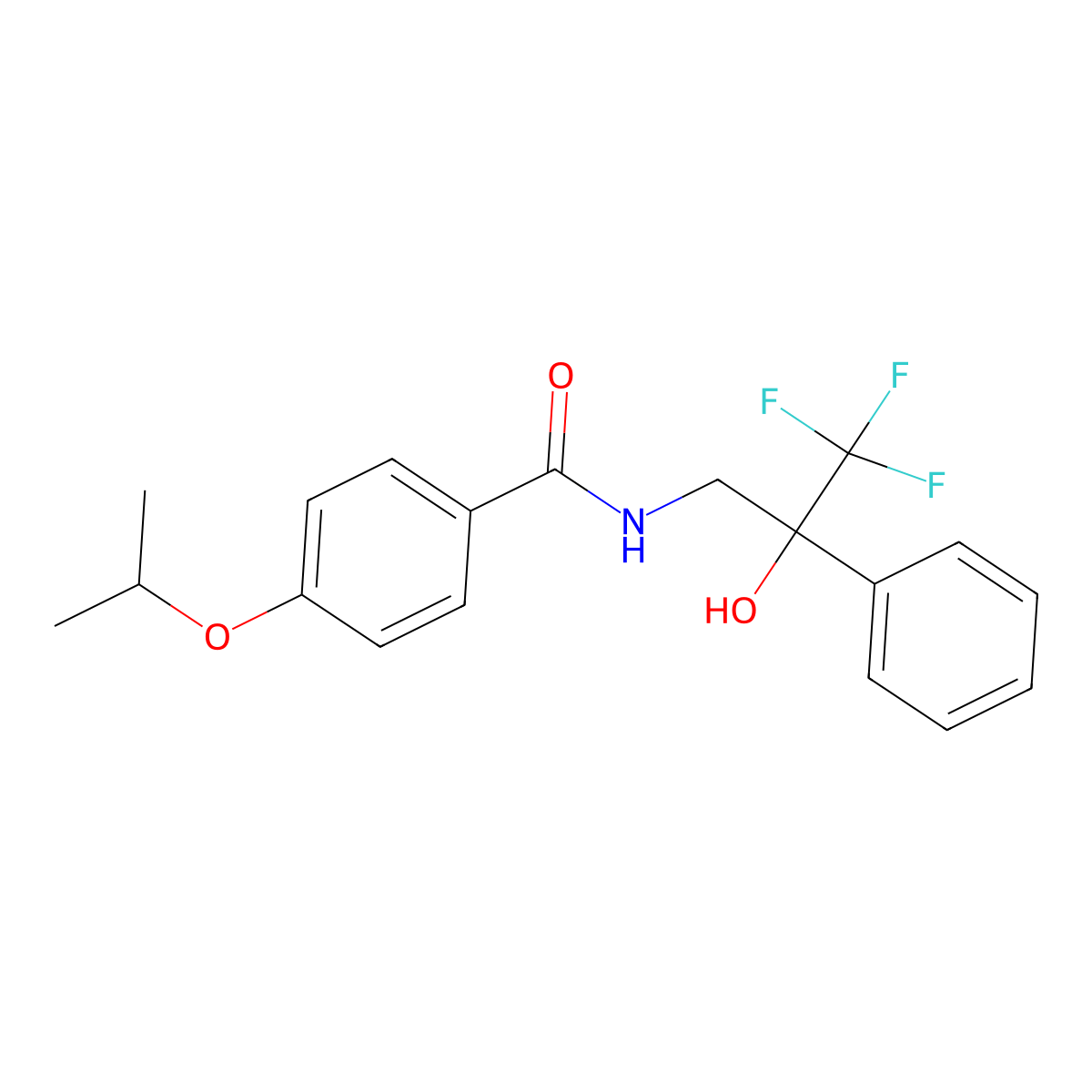 4-isopropoxy-N-(3,3,3-trifluoro-2-hydroxy-2-phenylpropyl)benzamide molecular structure, CAS 1351607-21-0
