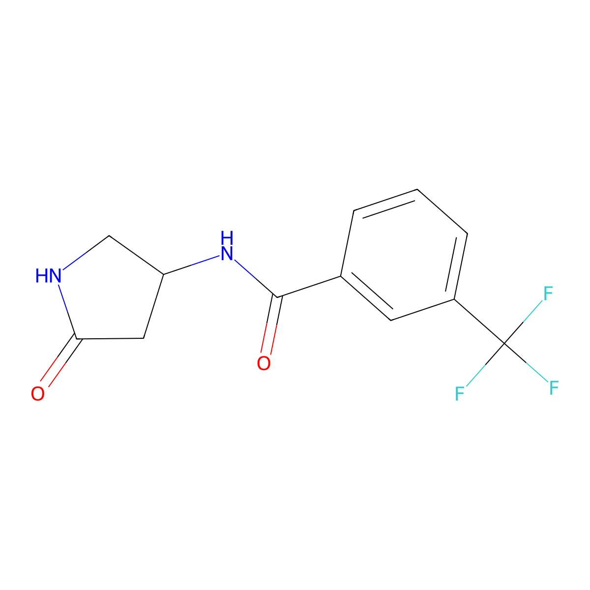 N-(5-oxopyrrolidin-3-yl)-3-(trifluoromethyl)benzamide molecular structure, CAS 1351607-22-1