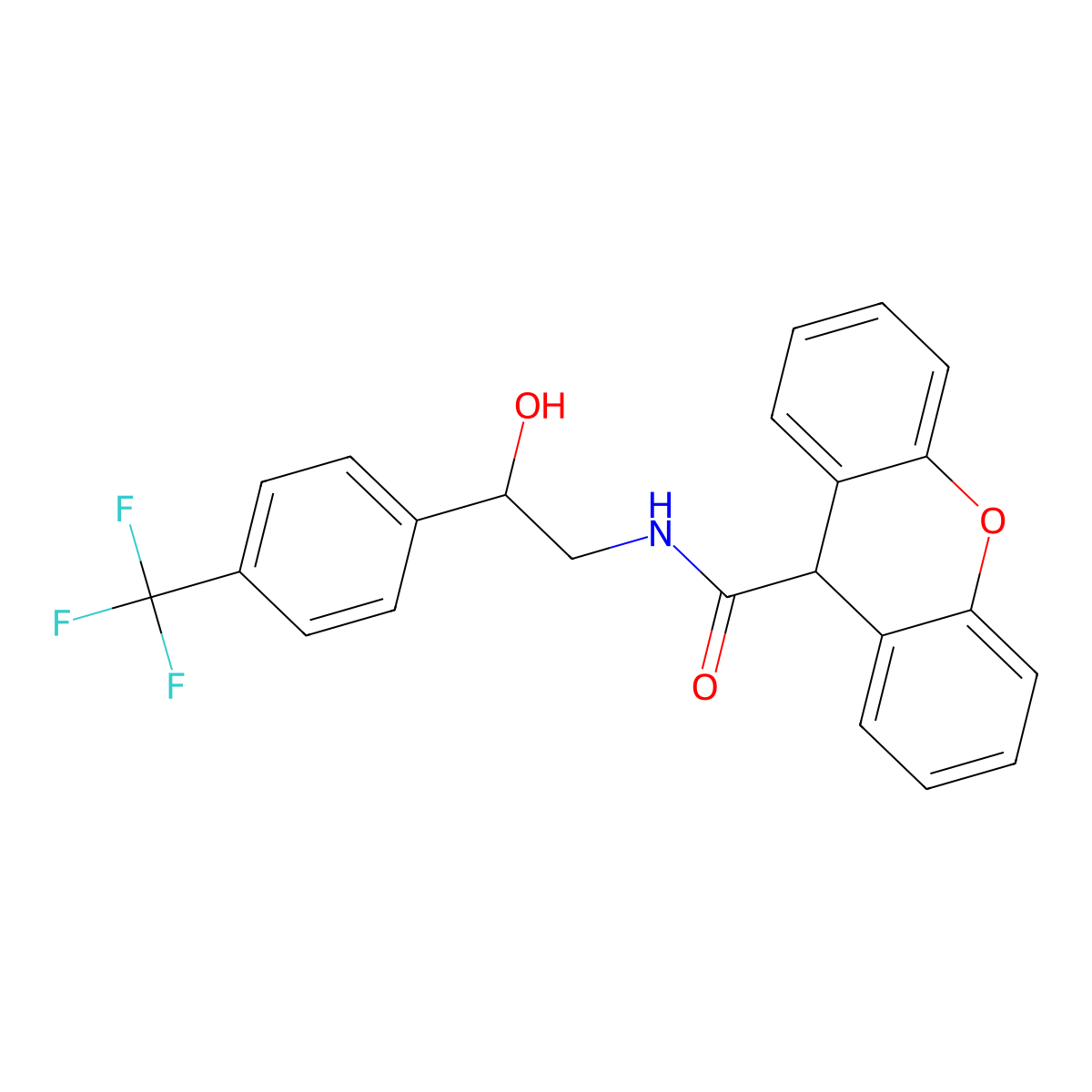 N-{2-hydroxy-2-[4-(trifluoromethyl)phenyl]ethyl}-9H-xanthene-9-carboxamide molecular structure, CAS 1351607-44-7