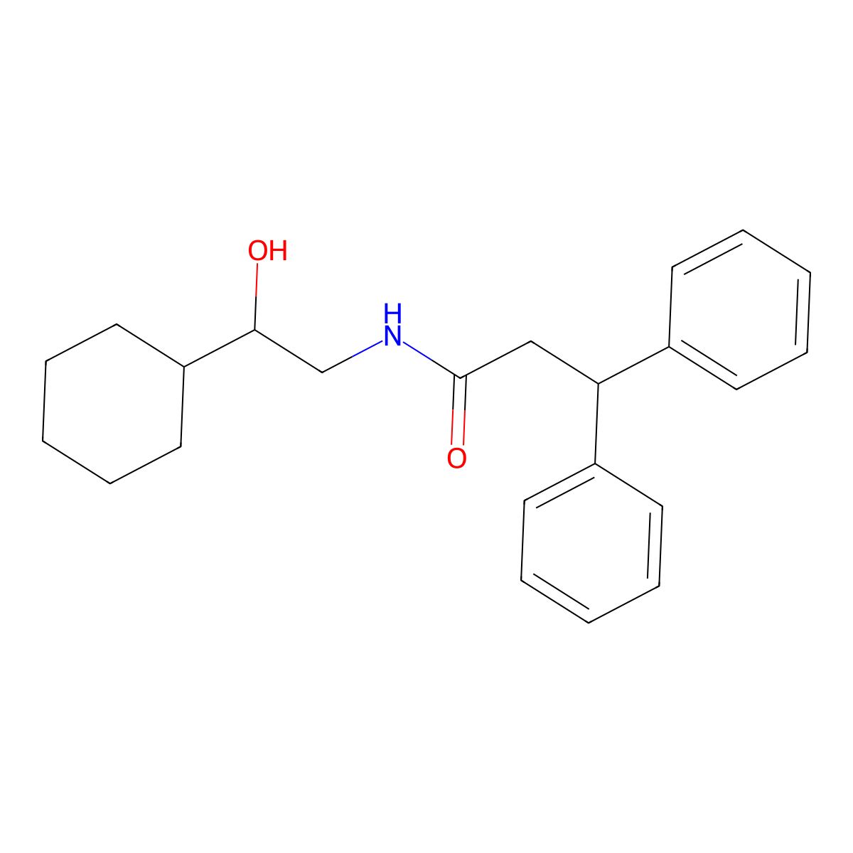 N-(2-cyclohexyl-2-hydroxyethyl)-3,3-diphenylpropanamide molecular structure, CAS 1351607-47-0