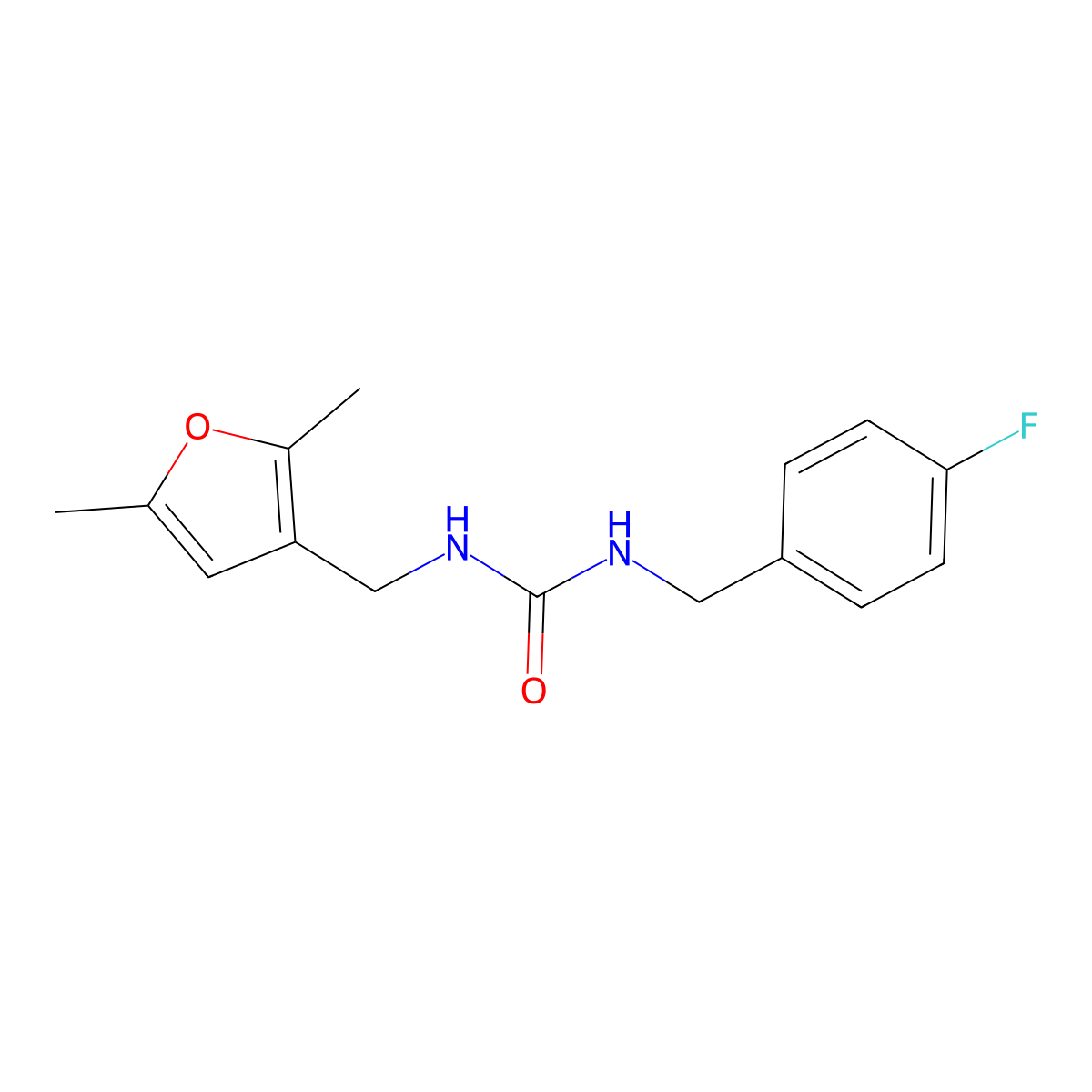 1-((2,5-Dimethylfuran-3-yl)methyl)-3-(4-fluorobenzyl)urea molecular structure, CAS 1351607-57-2