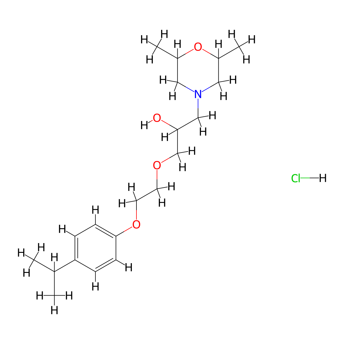 1-(2,6-Dimethylmorpholino)-3-(2-(4-isopropylphenoxy)ethoxy)propan-2-ol hydrochloride molecular structure, CAS 1351607-68-5